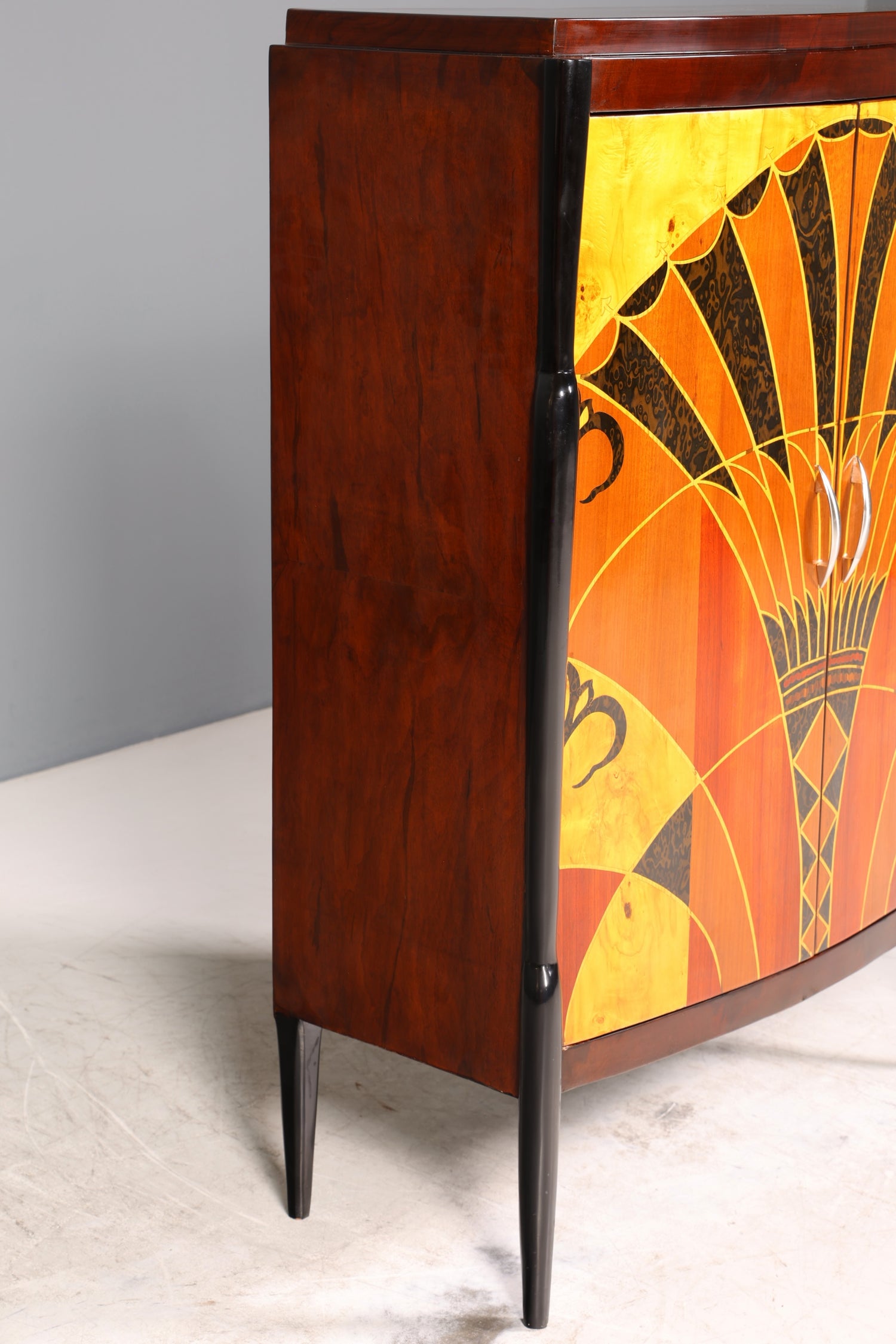 Wunderschönes Art Deco Stil Highboard Schrank Kommode Vertiko Sun Cabinet