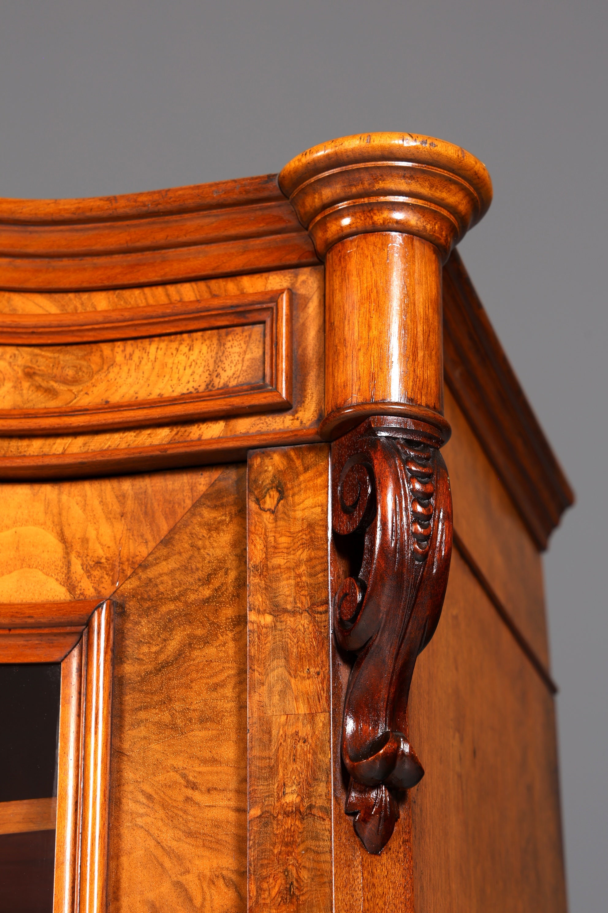 Traumhafte Louis Philippe Vitrine Antik Biedermeier Schrank echt Holz um 1880