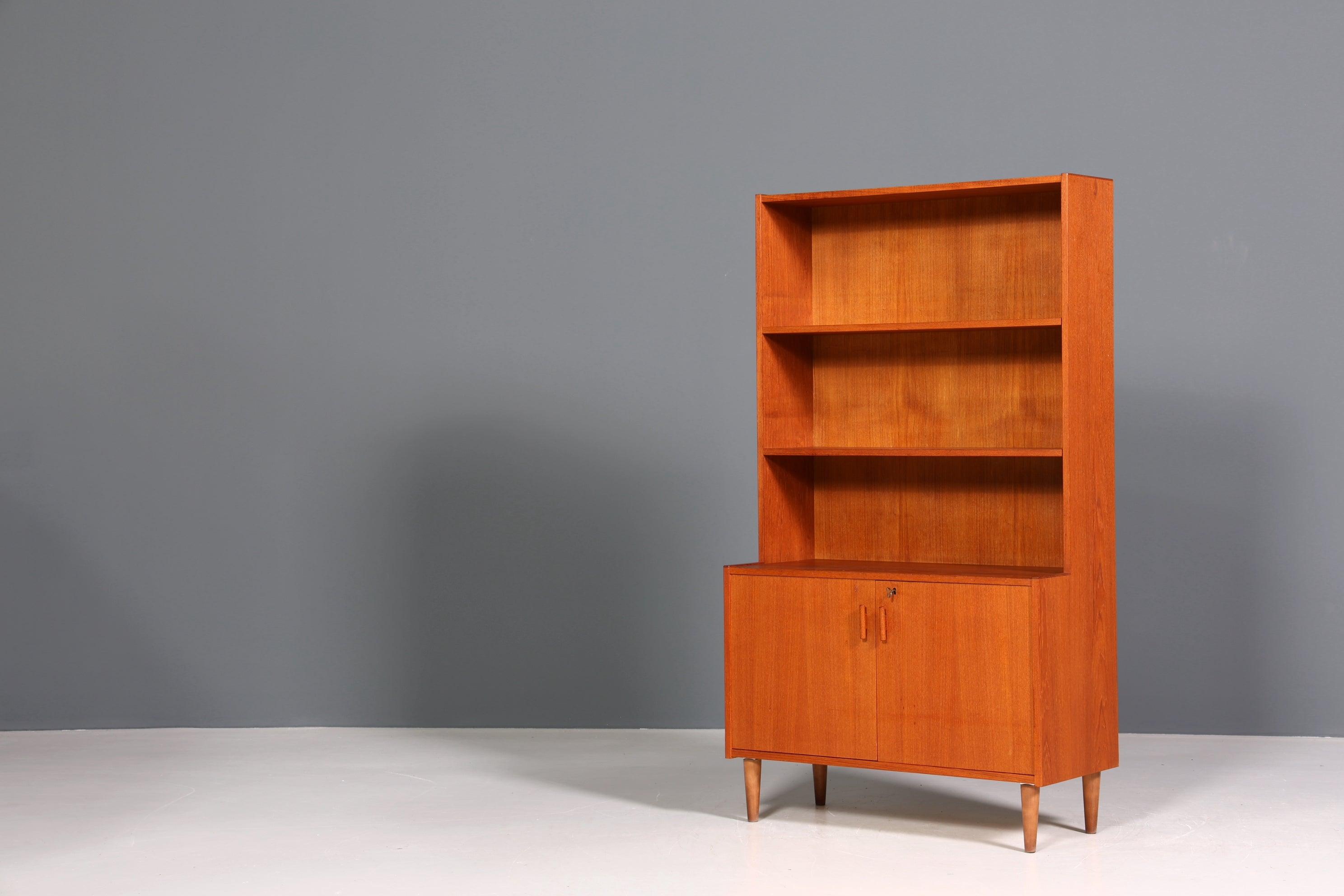 Wunderschönes Mid Century Regal Teak Holz Vintage Bücherregal Retro Schrank Kommode 60s