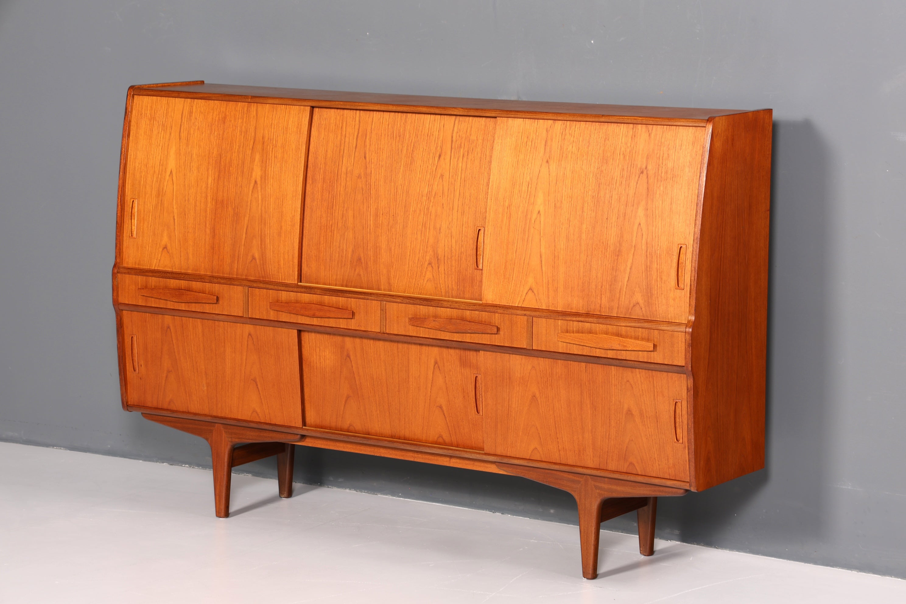 Wunderschönes Mid Century Highboard Teak Holz Original PAM Viby J. Schrank Büro Kommode Barschrank 60er Jahre