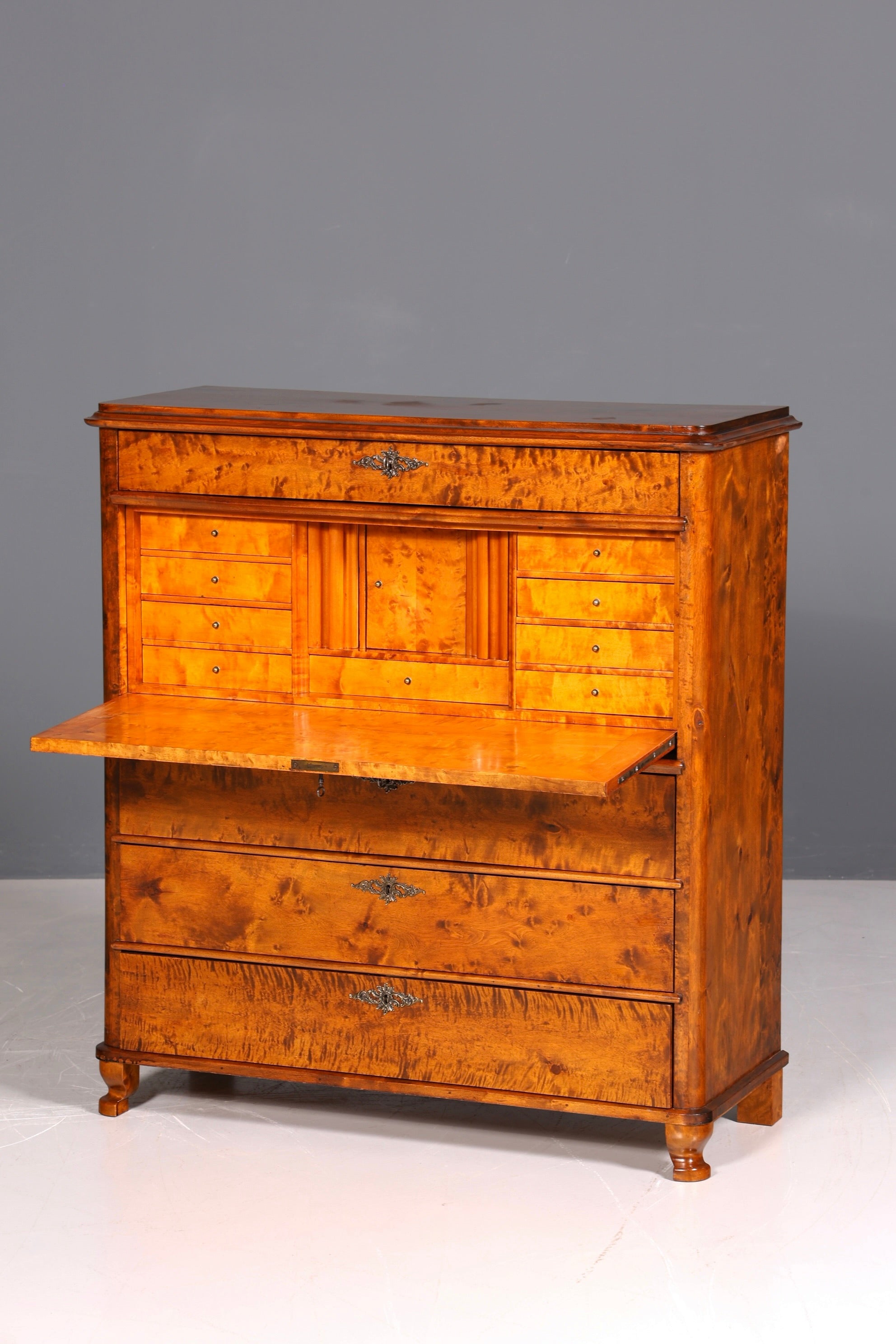 F878 Finish cm Wunderschöner Gründerzeit Sekretär Kommode Jugendstil Schubladenkommode Antik Vertiko