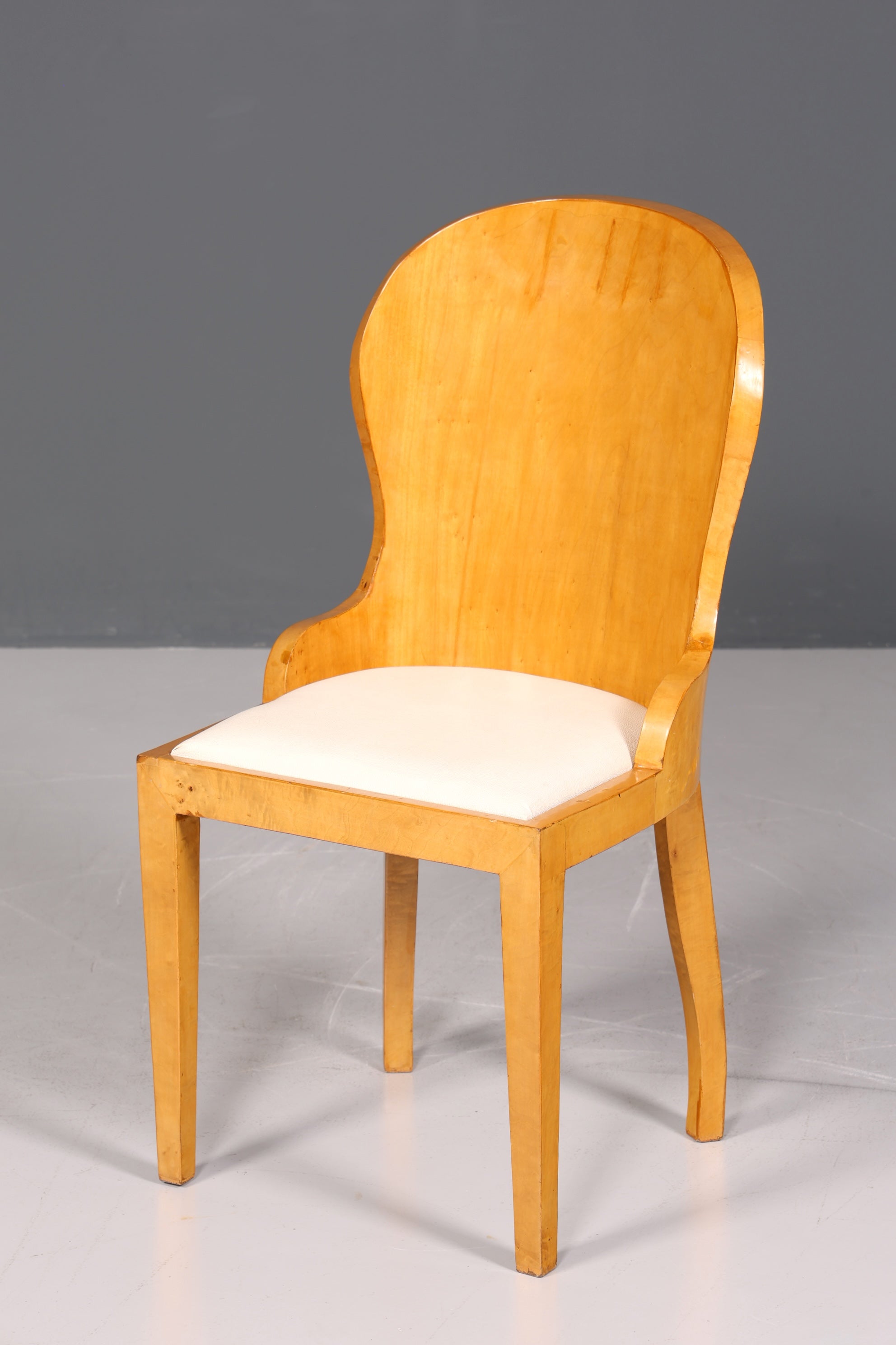 Stilvoller Art Deco Design Stuhl Biedermeier Stil Sekretär Stuhl Birke Esszimmer Stuhl 1 von 4