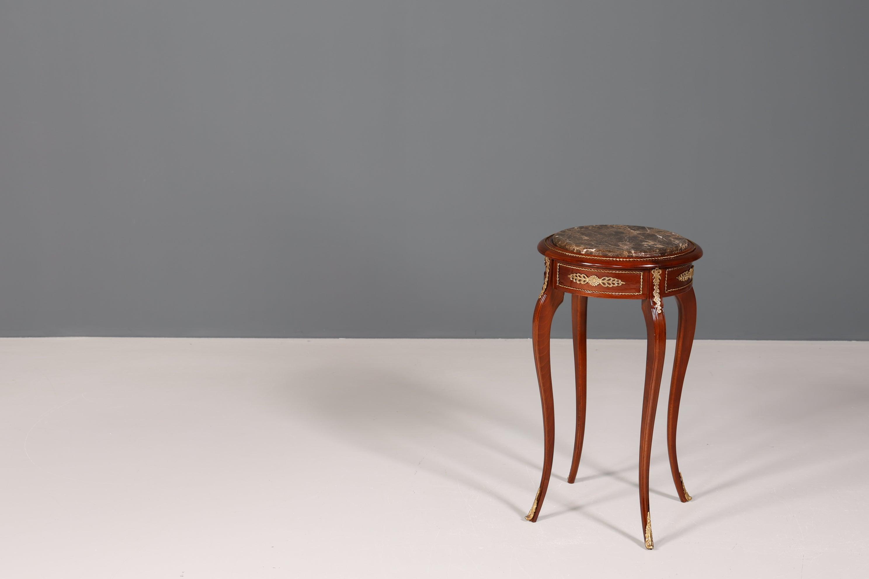 Traumhafter Barock Stil Beistelltisch mit Marmor Ablagetisch Blumentisch