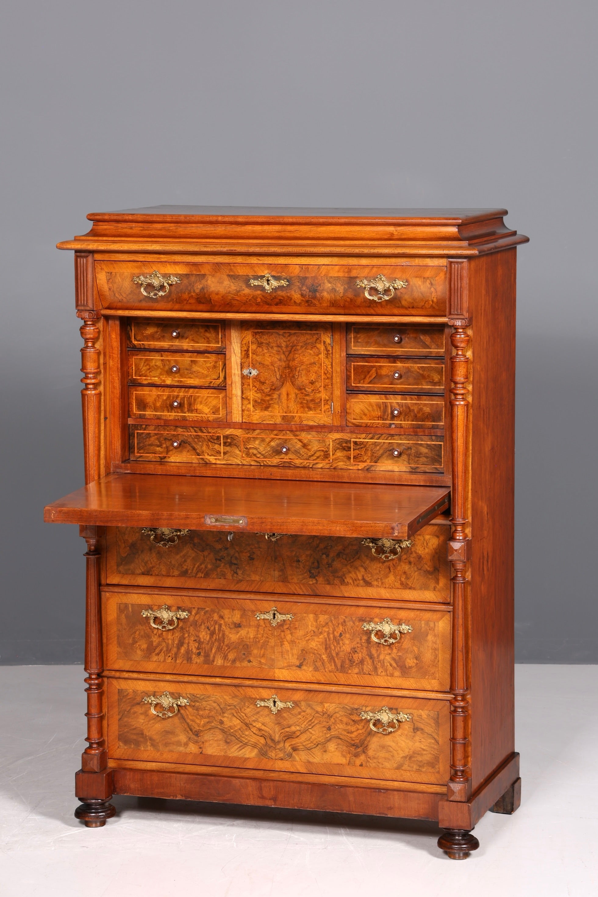 Wunderschöner Gründerzeit Sekretär Vertiko Highboard Louis Philippe Kommode um 1880