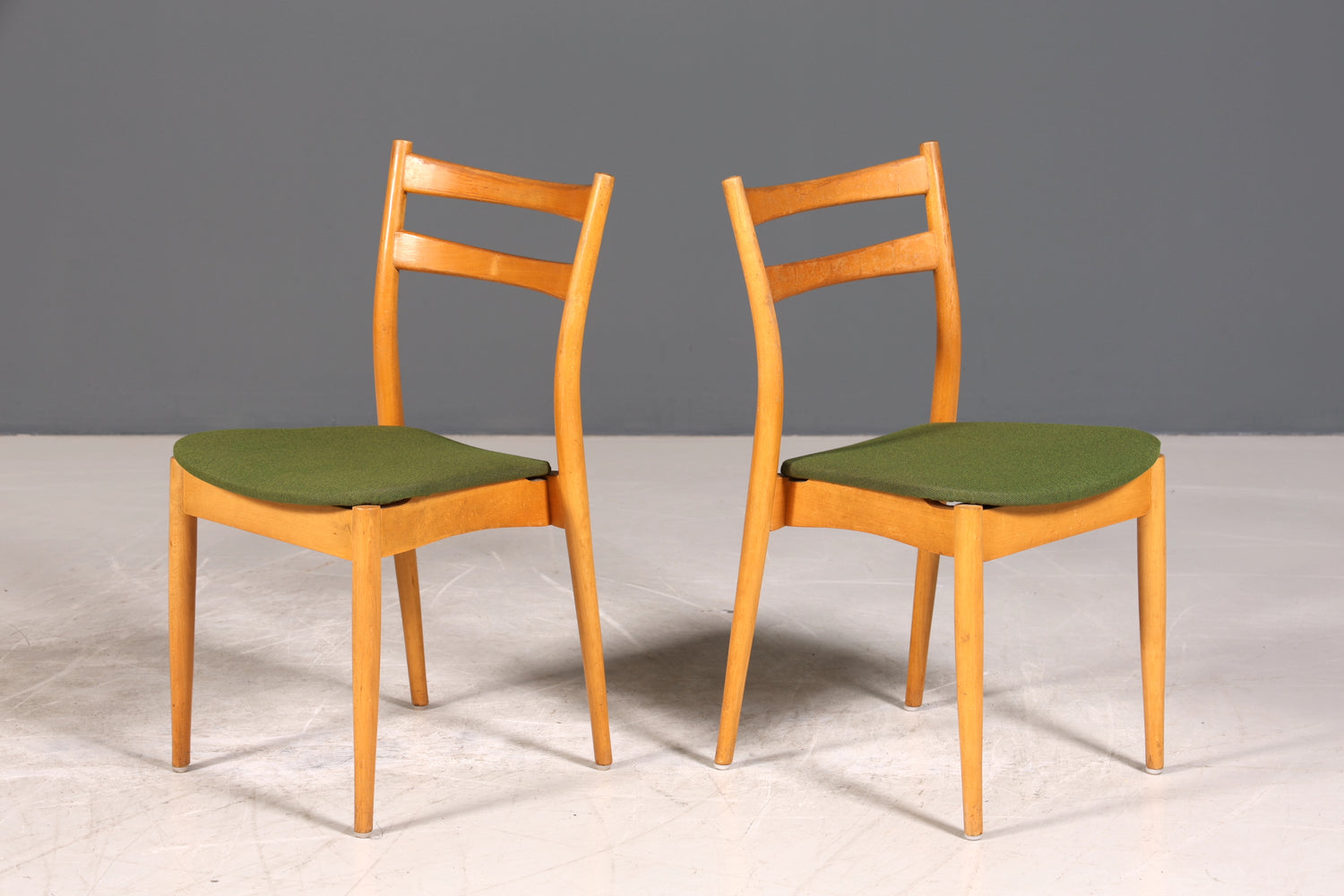 2x Schlichte Mid Century Stühle Retro Stuhlset Danish Design Küchenstühle Esszimmer Stühle