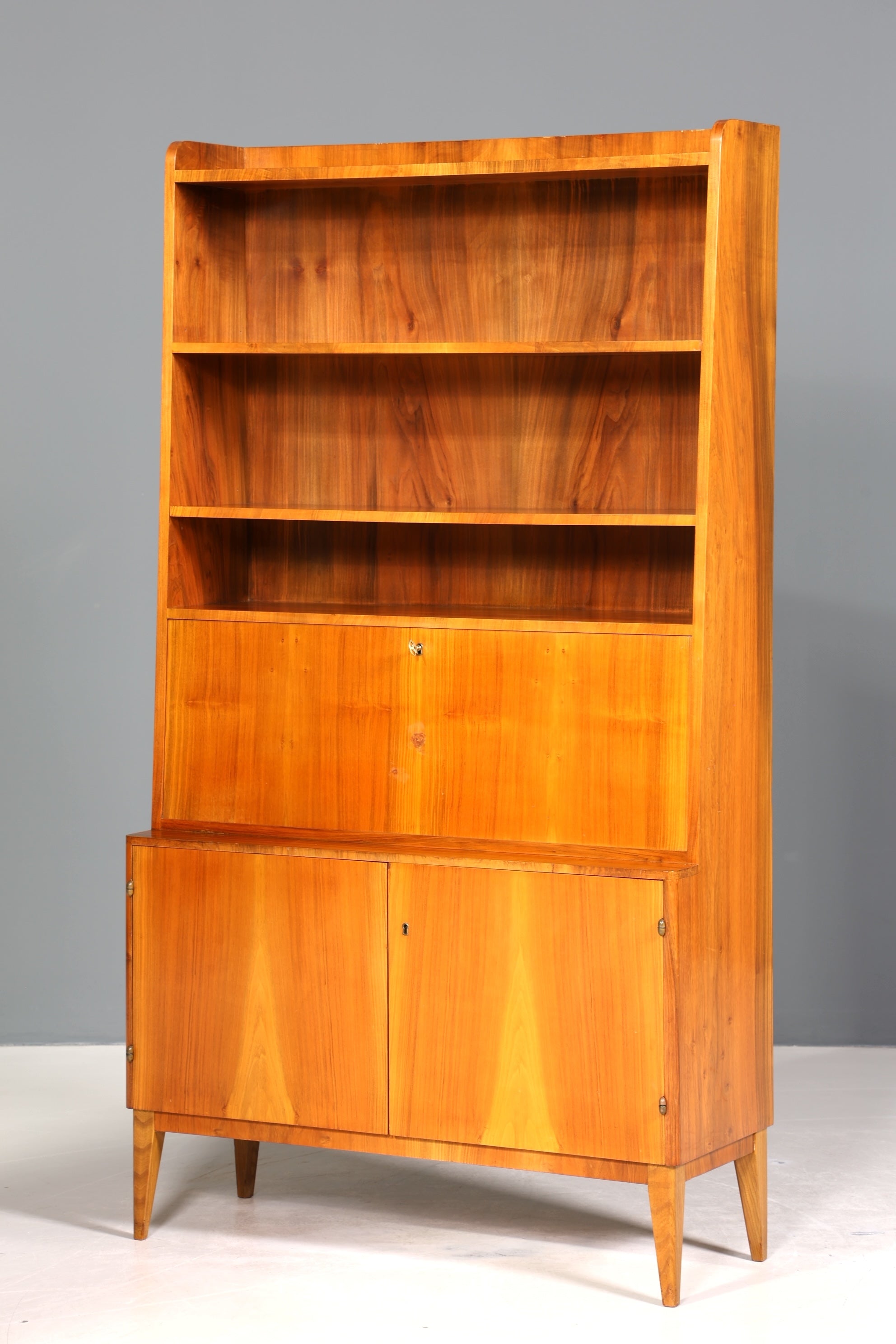 Wunderschöner Mid Century Schrank Sekretär Vintage Bücherregal Retro Highboard Regal 60s