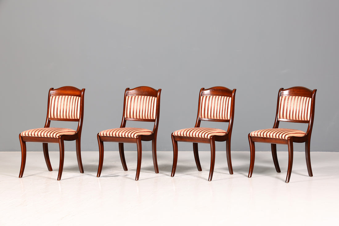 F138 Finish HELDENSE 4x Edle Englische Stühle Englisch Dining Chairs Antik 60er Jahre Küchenstühle Stuhlset