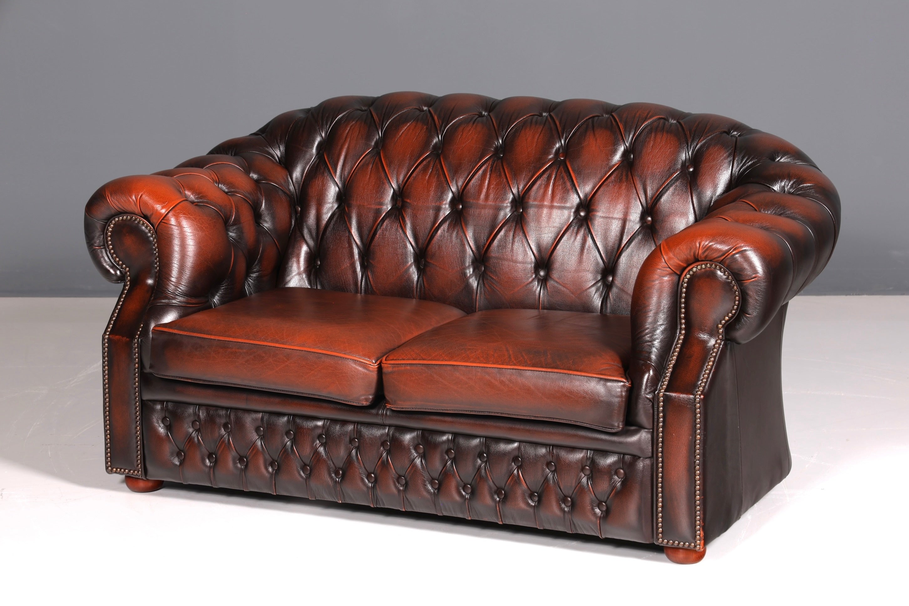 Wunderschönes Original Chesterfield Centurion 2-Sitzer Couch Englisches echt Leder Sofa UK