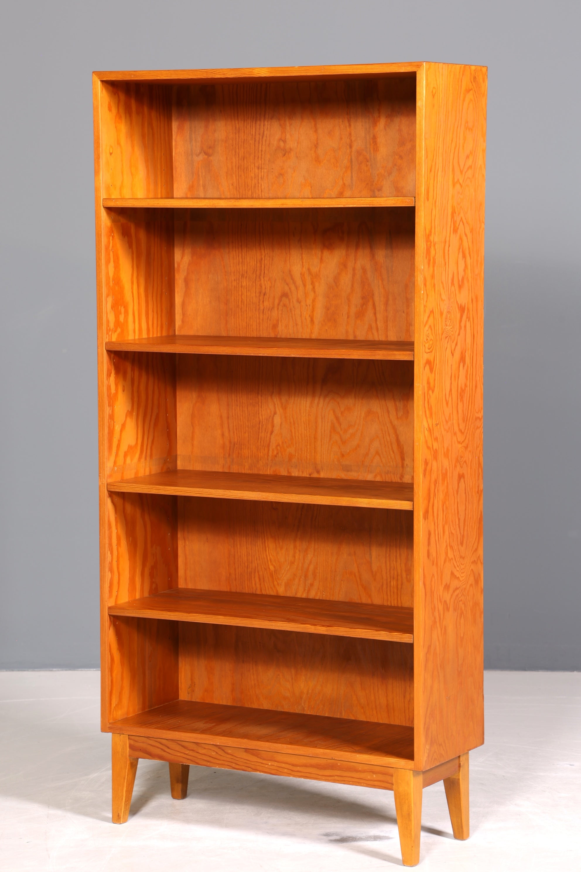 Stilvolles Mid Century Regal echt Holz Vintage Bücherregal Schrank Buchablage 60s Bookshelf 3 von 5
