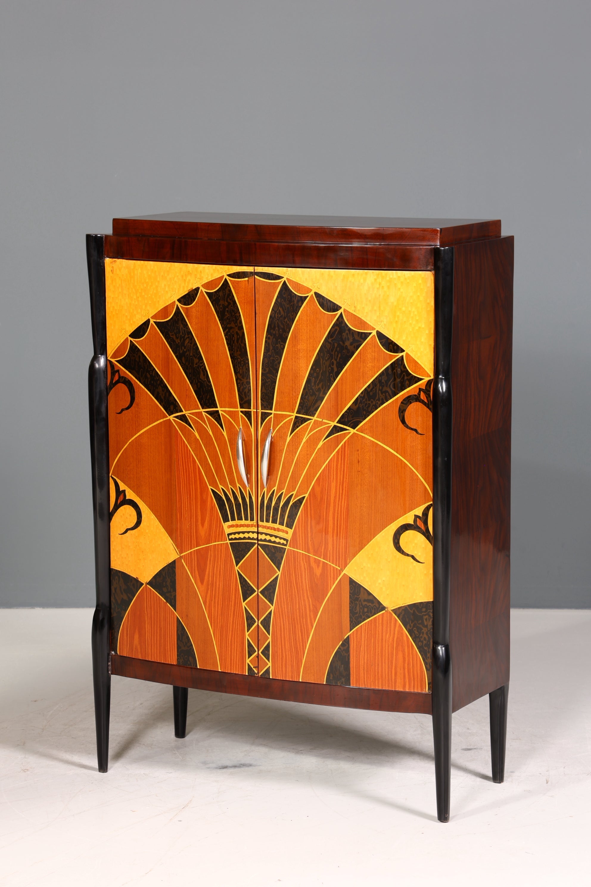 Wunderschönes Art Deco Stil Highboard Schrank Kommode Vertiko Sun Cabinet