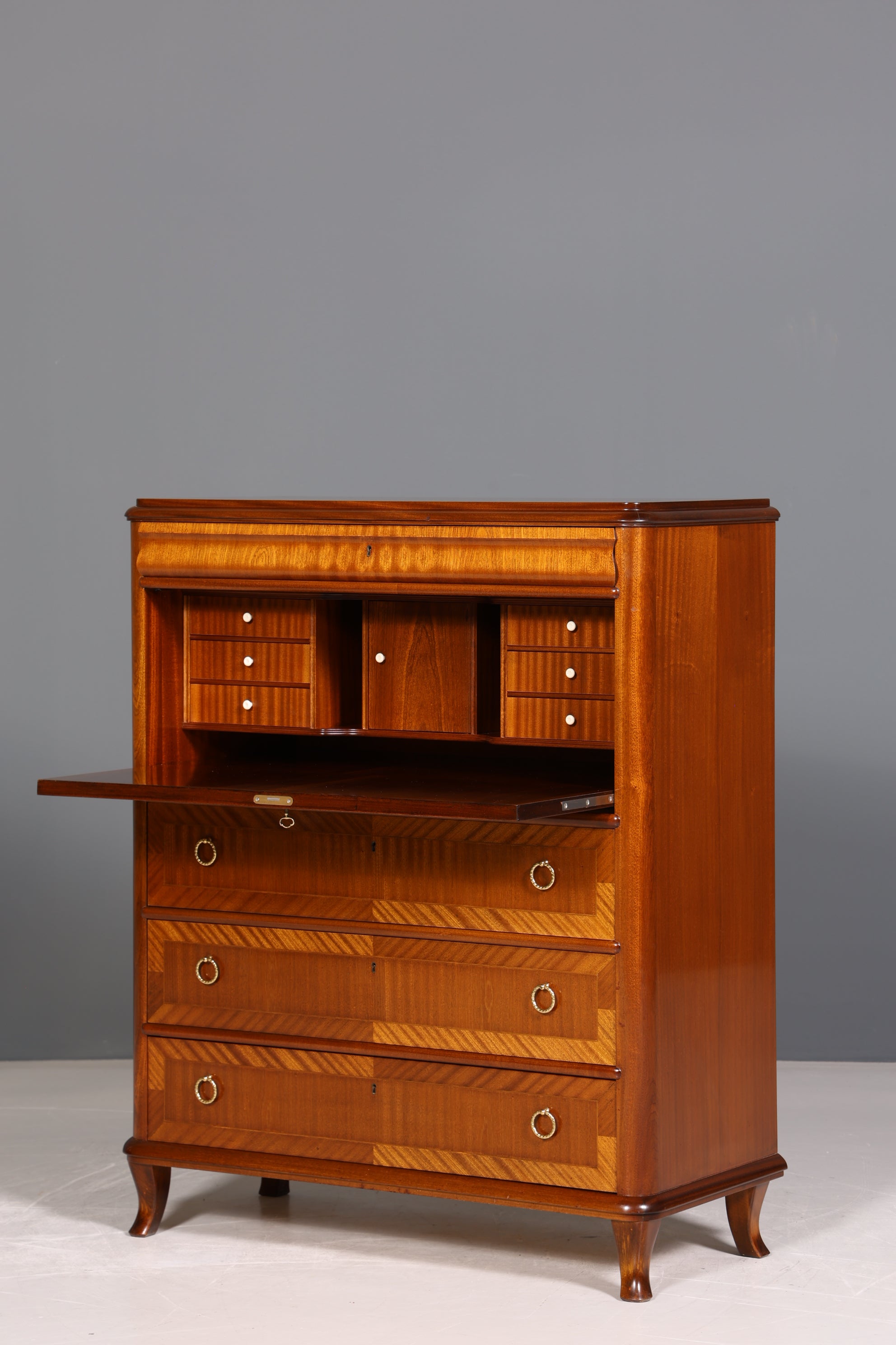 Traumhafter Sekretär im Antik Stil Büro Kommode Art Deco Stil 50s Vertiko Schreibkommode Kommode