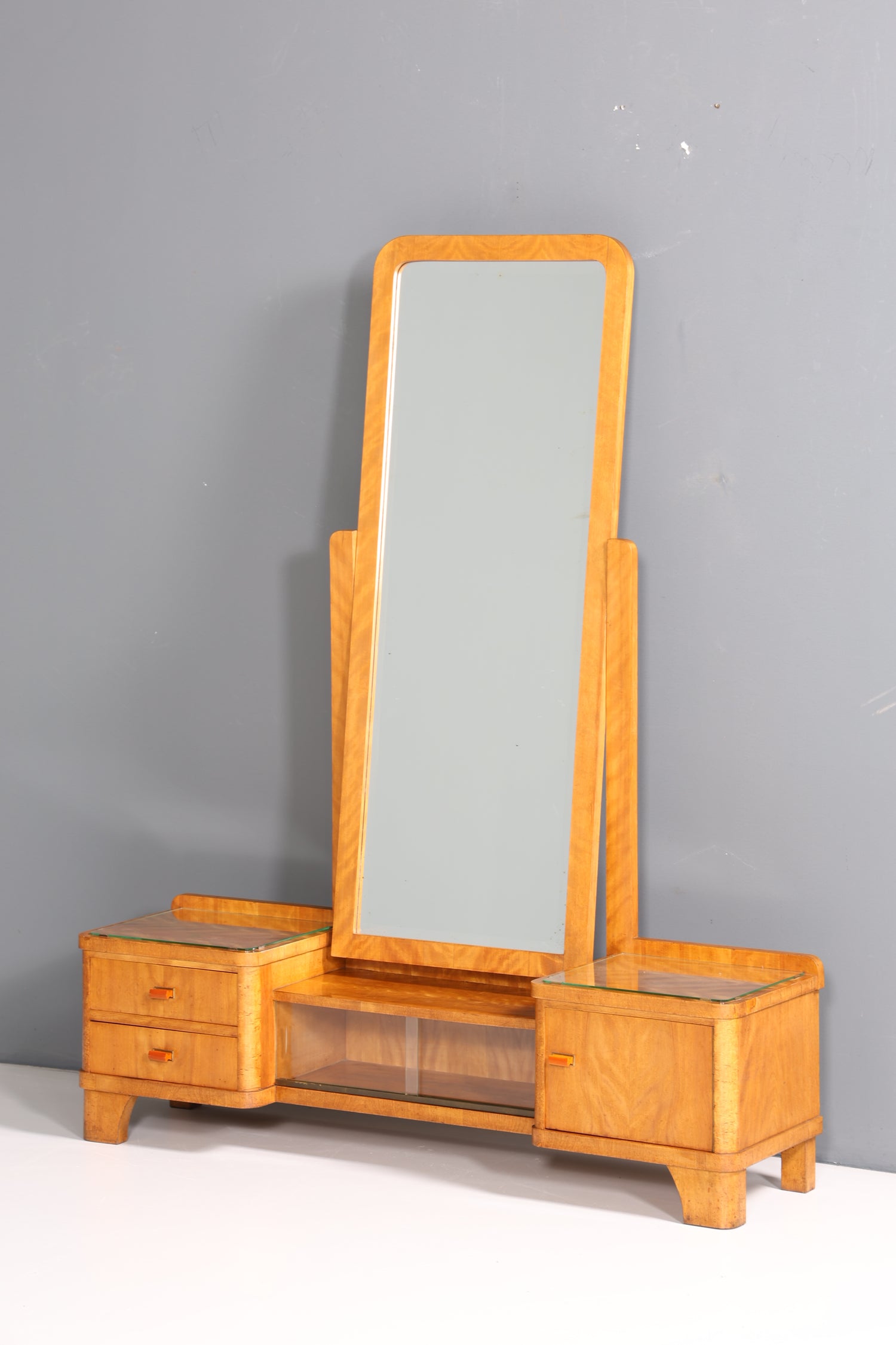 Wunderschöne Art Deco Spiegelkommode Antik Sideboard mit Spiegel Frisierkommode Vitrine