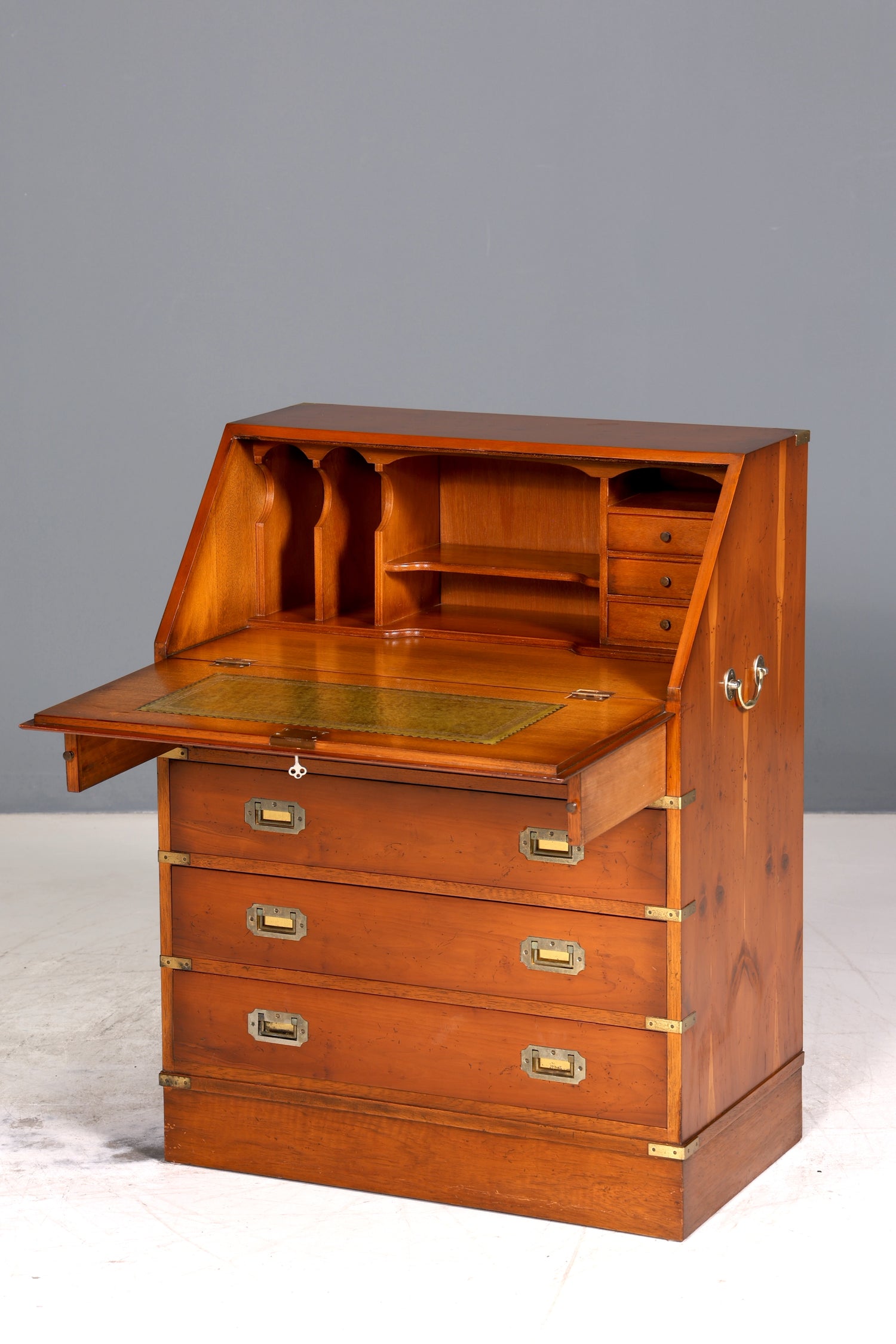 Wunderschöner Maritimer Sekretär Englisch Schreibkommode echt Holz Englischer echt Lederauflage Schreibtisch