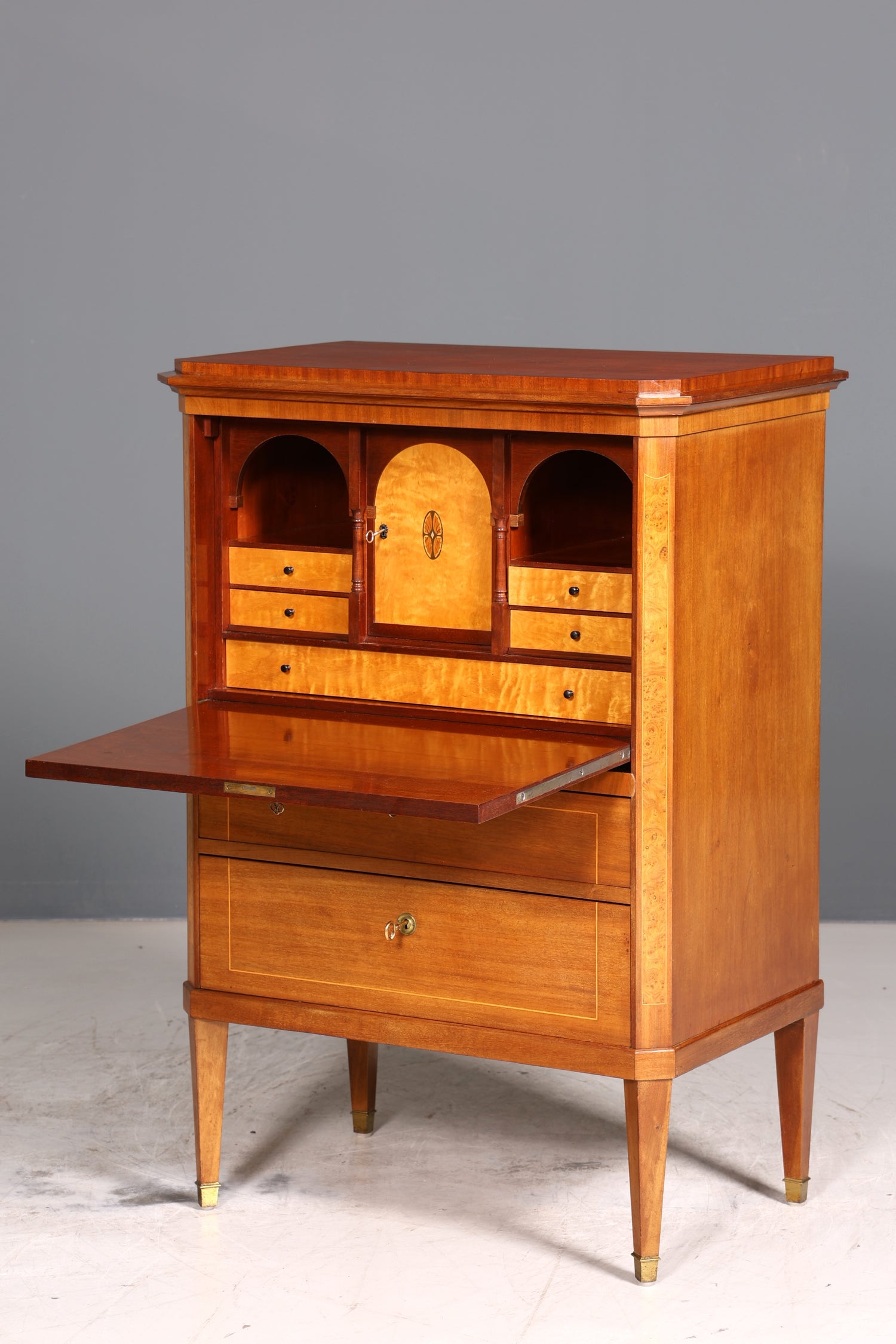 Traumhafter Sekretär Englisch Antik Biedermeier Stil Büro Kommode Vertiko Schreibkommode