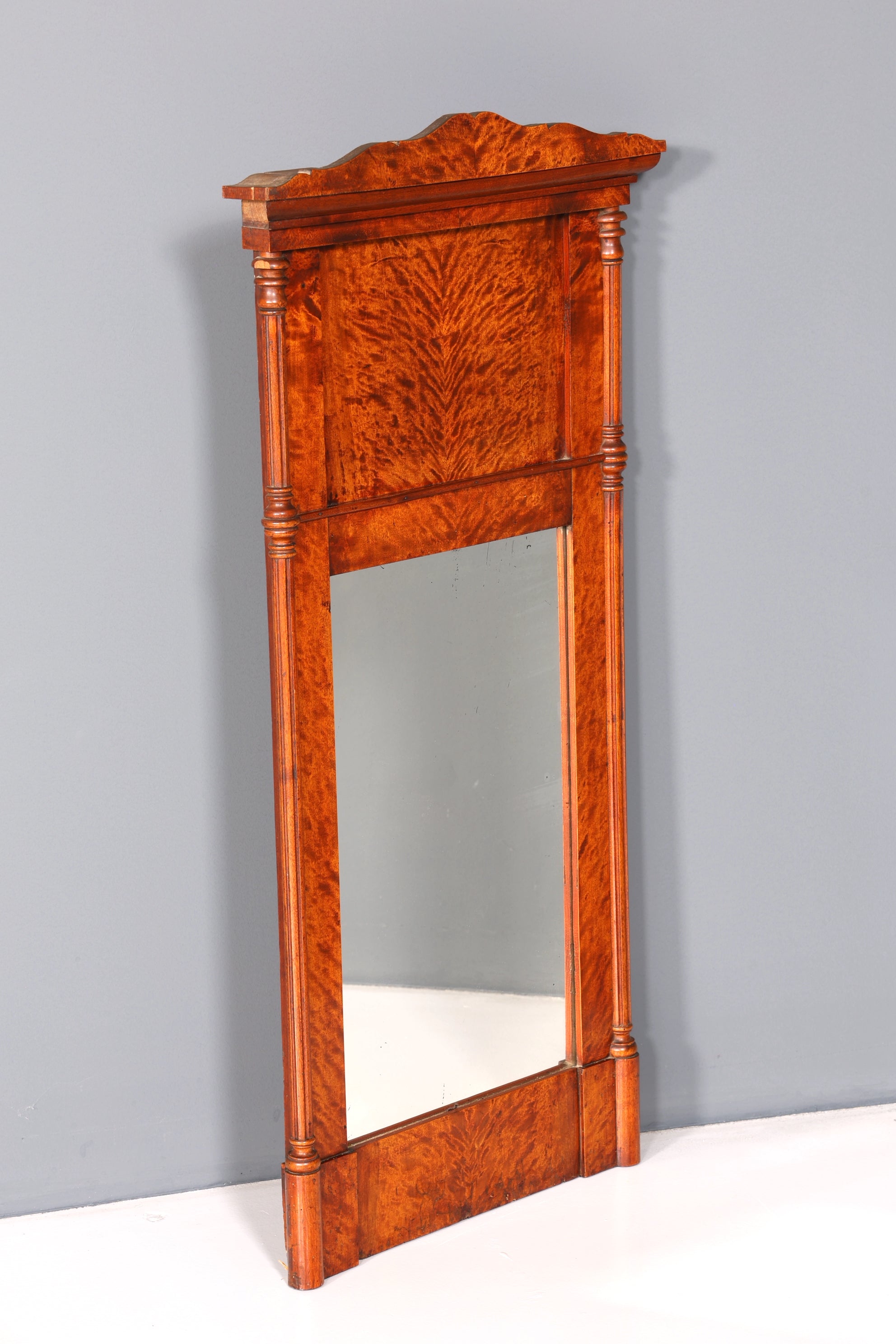 Wunderschöner Biedermeier Spiegel Kirschholz Wandspiegel Antik Holzspiegel Flurspiegel