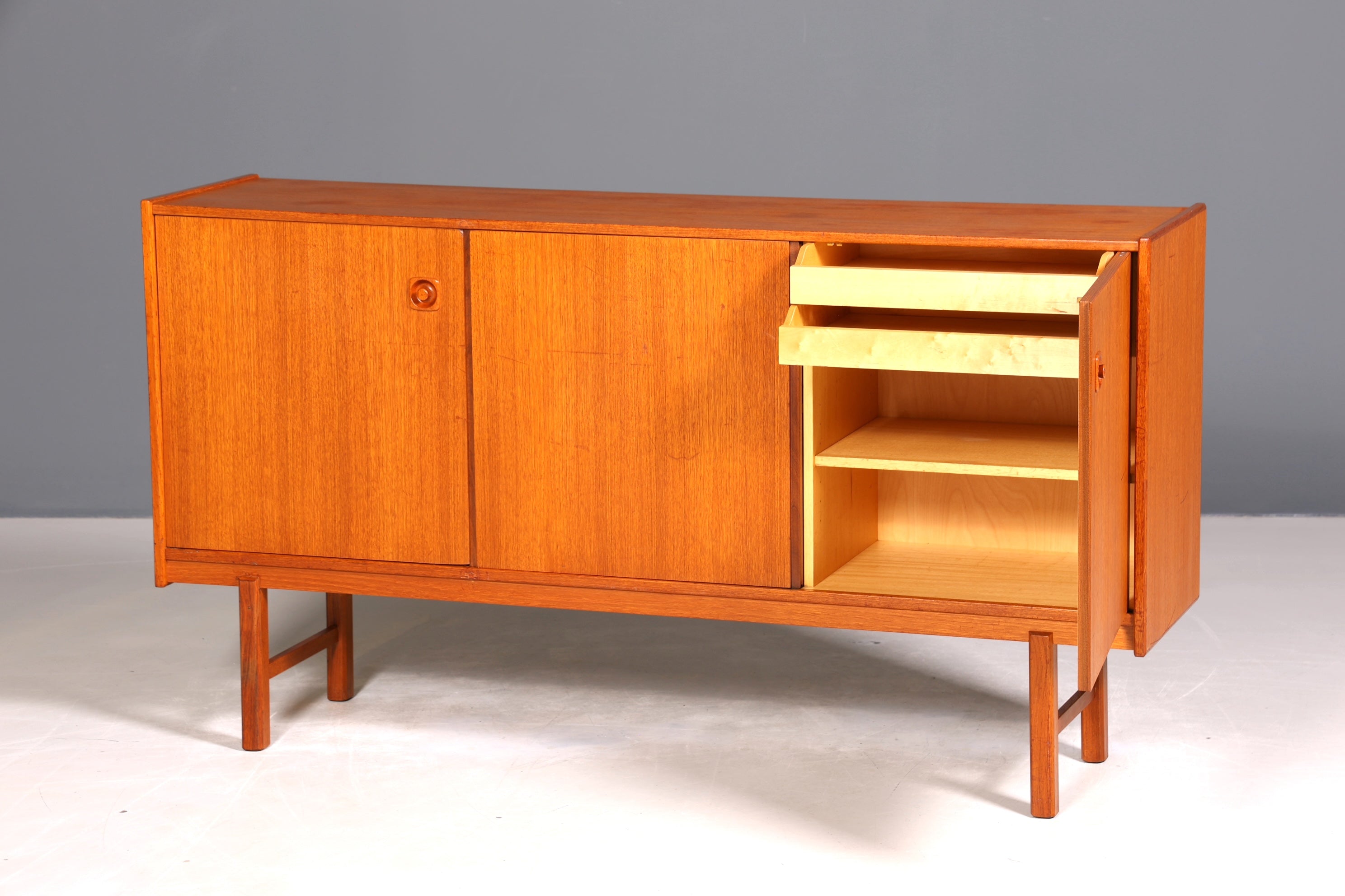 Wunderschönes Mid Century Sideboard Teak Holz Schrank Büro Kommode Highboard 60er Jahre
