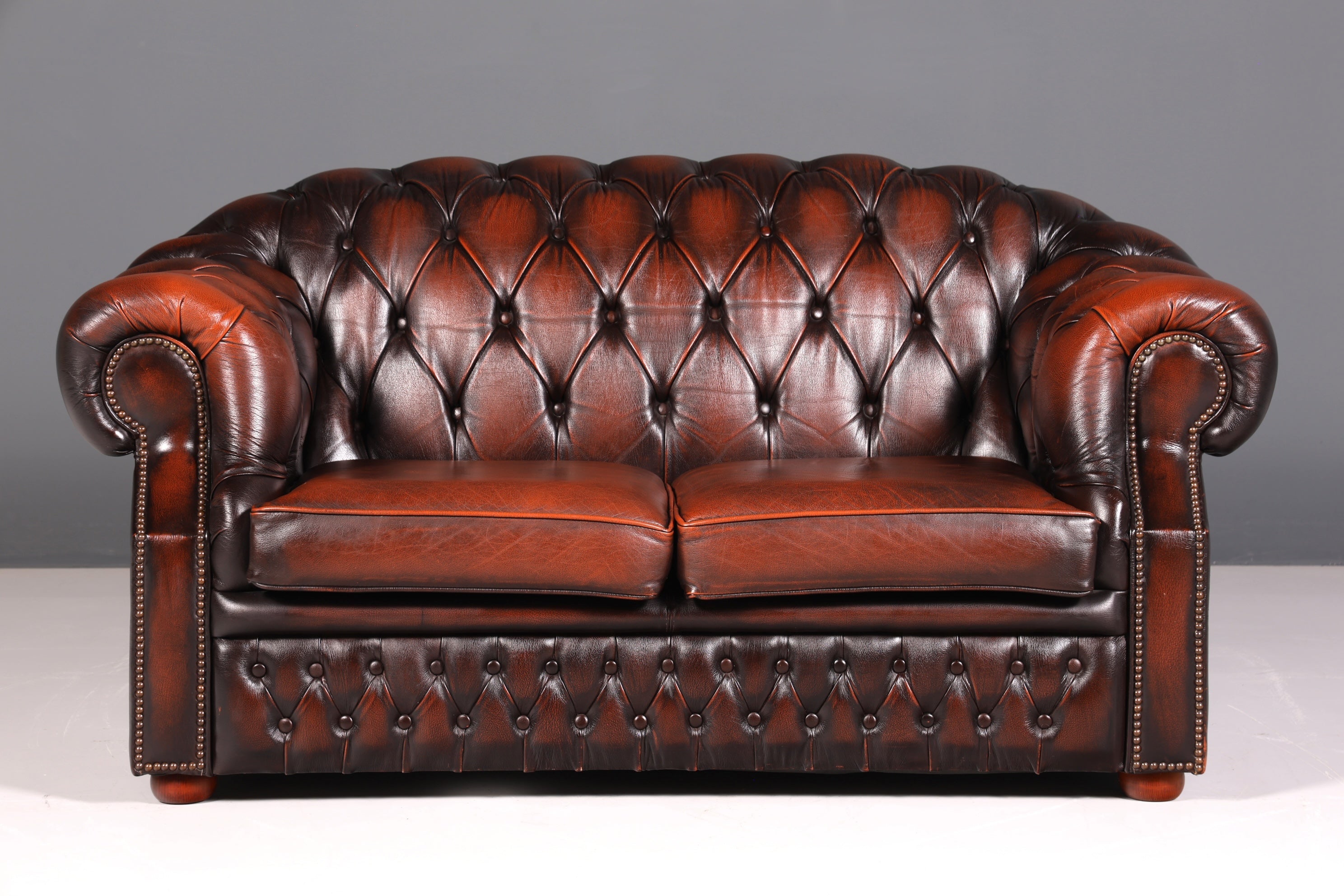 Wunderschönes Original Chesterfield Centurion 2-Sitzer Couch Englisches echt Leder Sofa UK