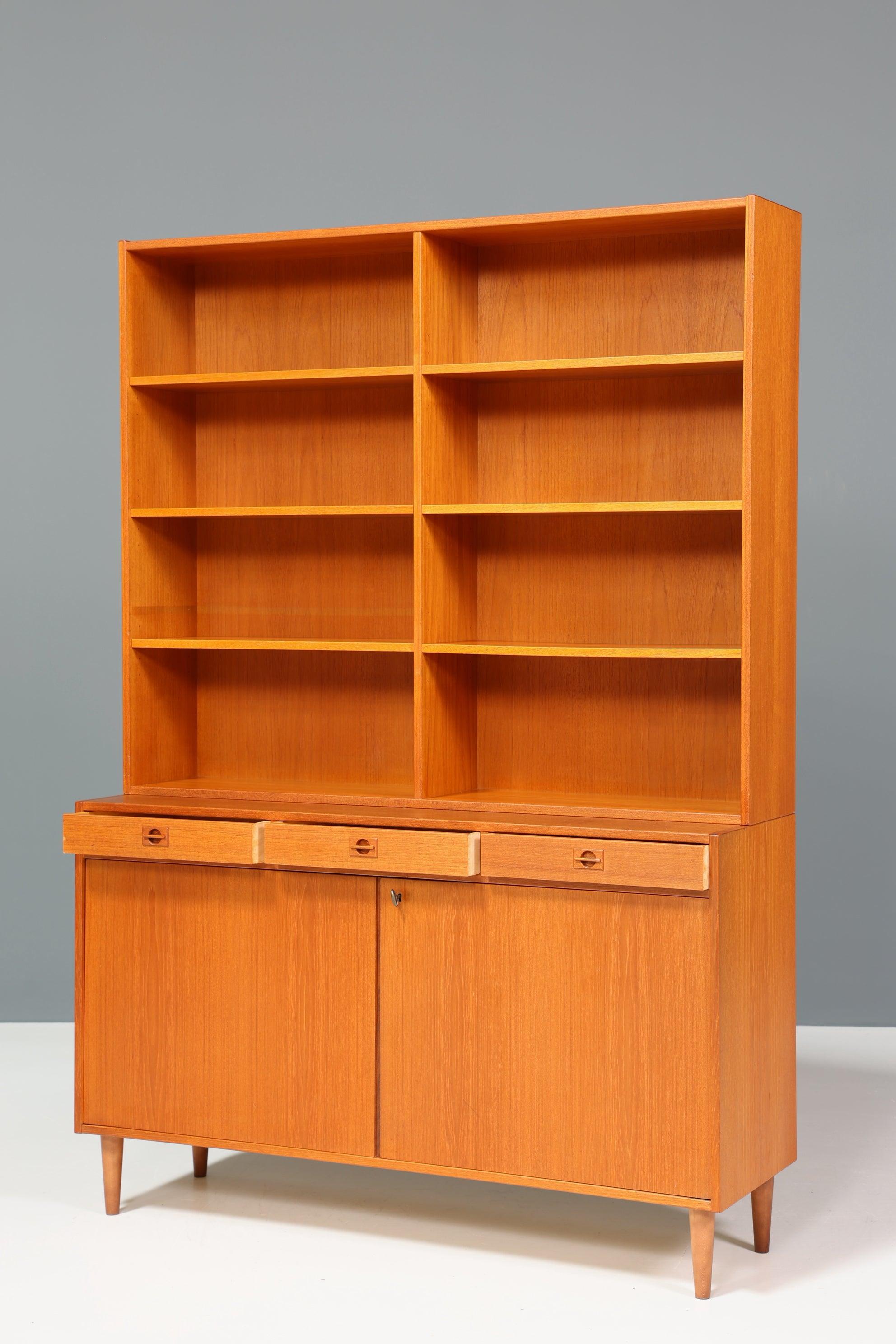 Seltenes XXL Mid Century Regal "Made in Denmark" Teak Holz Schrank Danish Design Retro Kommode Vintage Bücherregal 60er Jahre