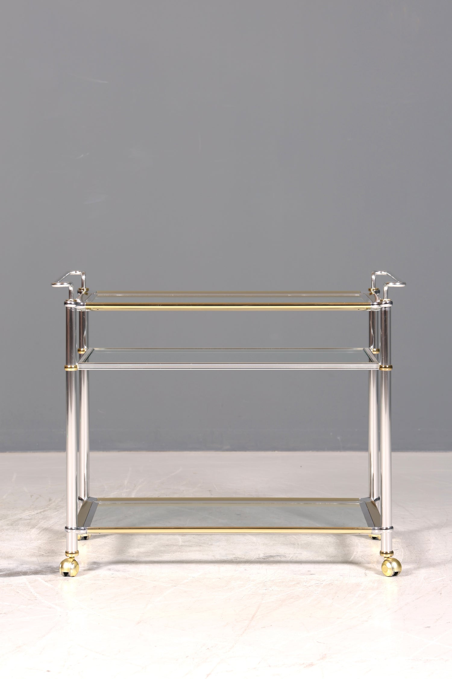 Wunderschöner Servierwagen Glas Vintage Barwagen Chrome Teewagen