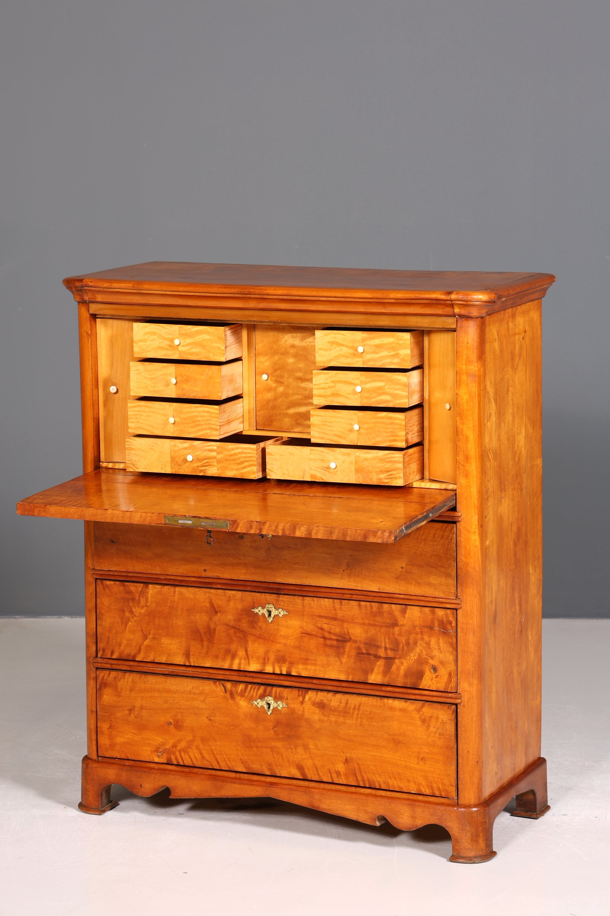 Stilvoller Biedermeier Sekretär Vertiko Louis Philippe Kommode Schubladenkommode