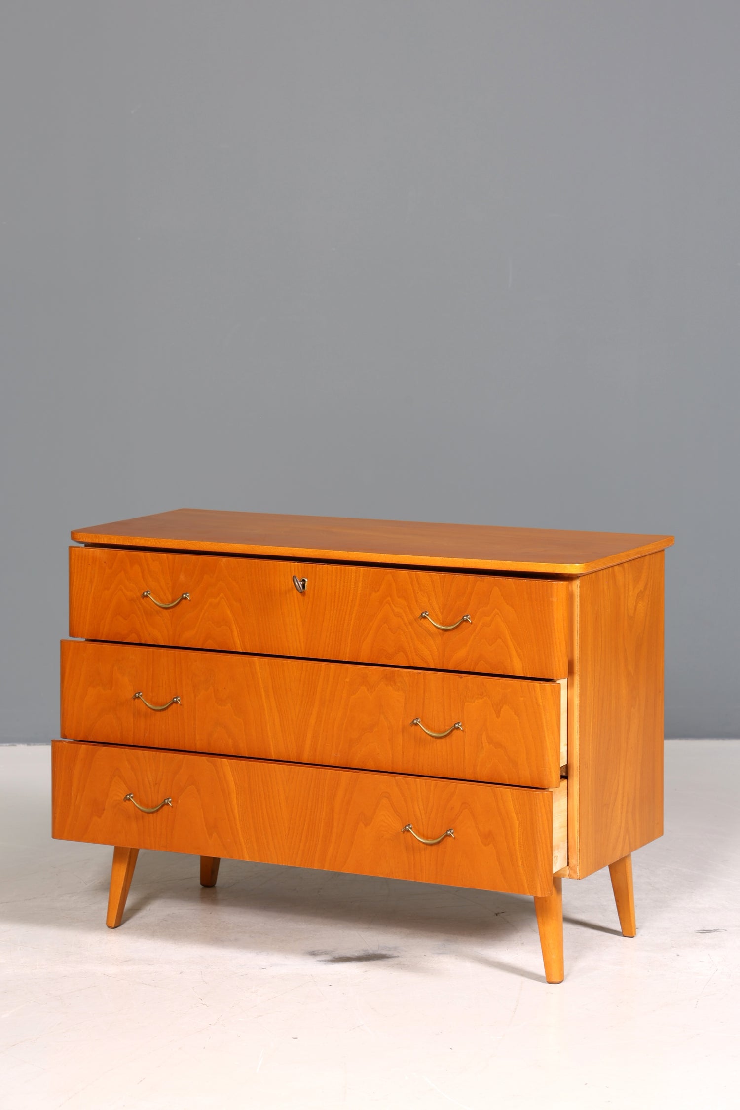 Schlichte Mid Century Kommode Vintage Flur Kommode 60s Schubladenkommode