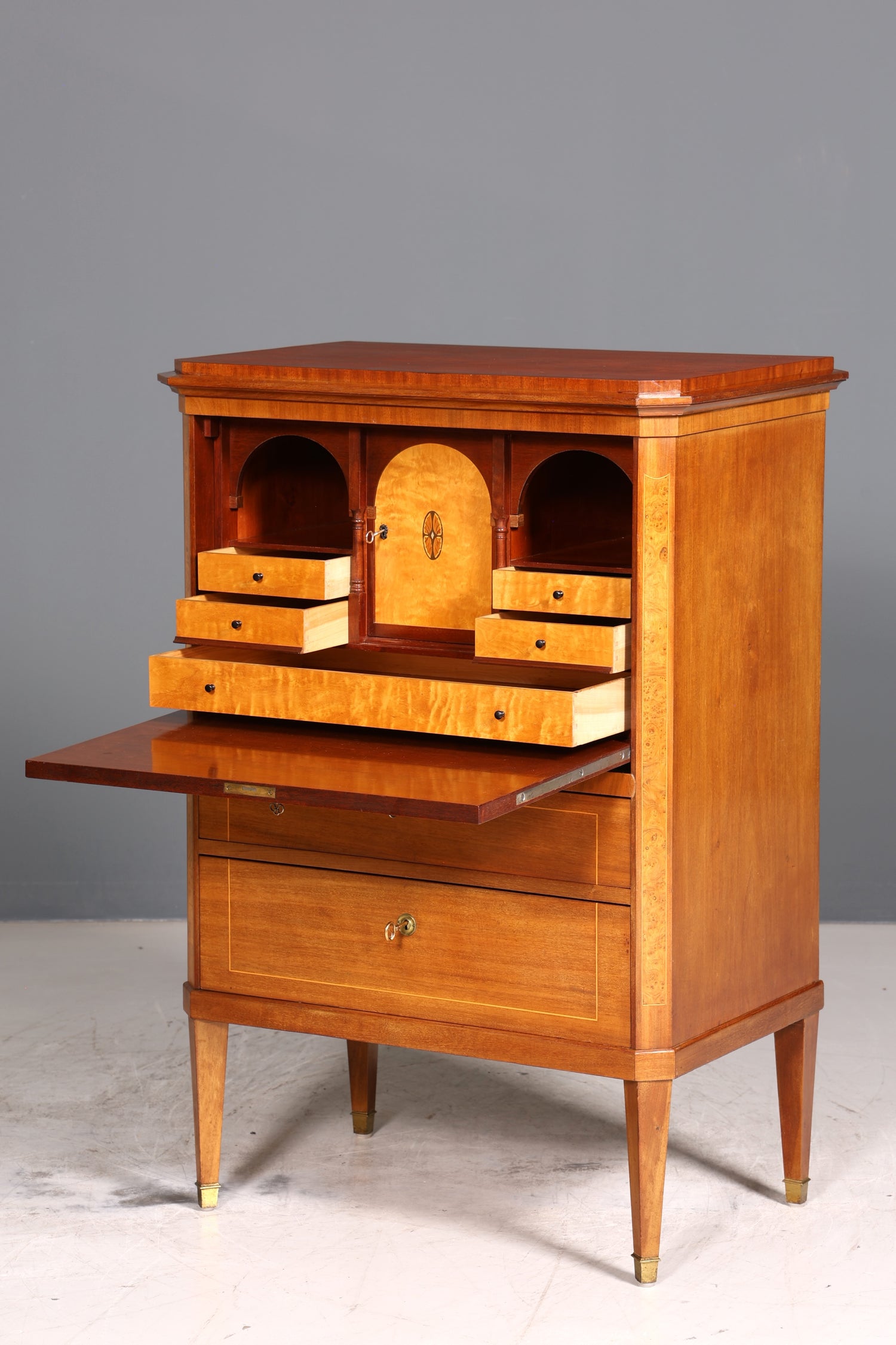 Traumhafter Sekretär Englisch Antik Biedermeier Stil Büro Kommode Vertiko Schreibkommode