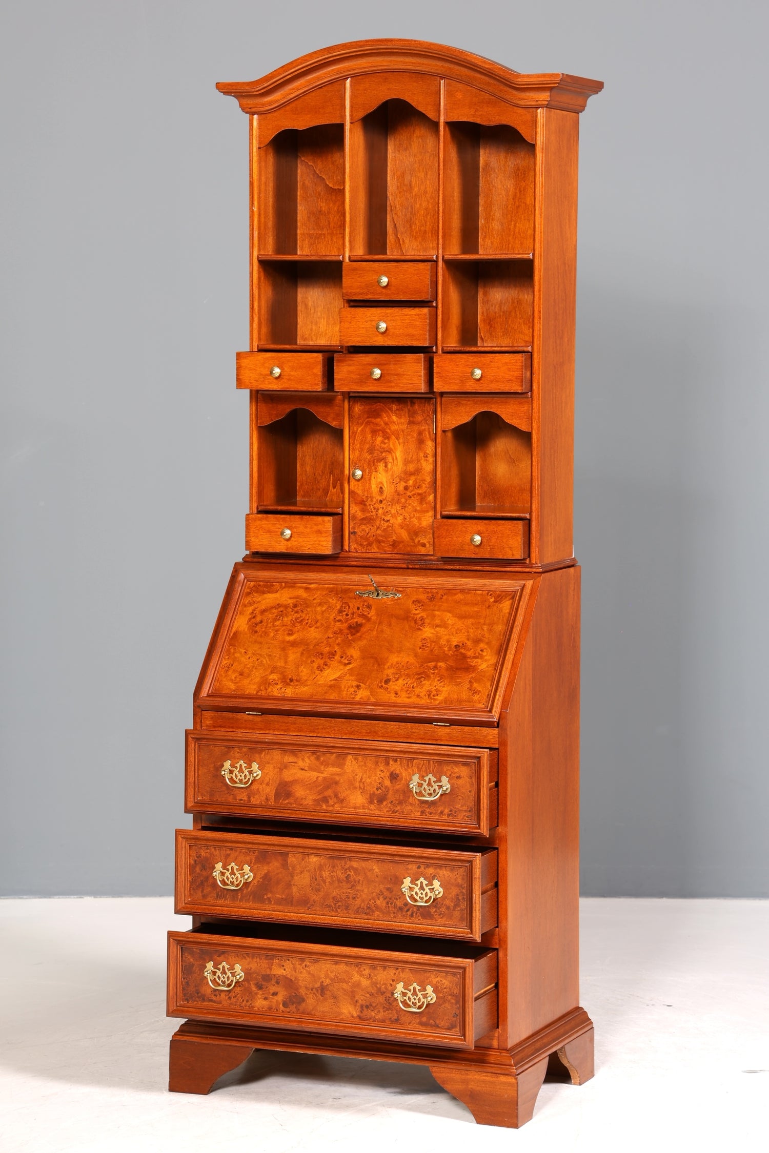 Wunderschöner Englischer Sekretär Büro Aufsatzsekretär Antik 60S Schrank UK