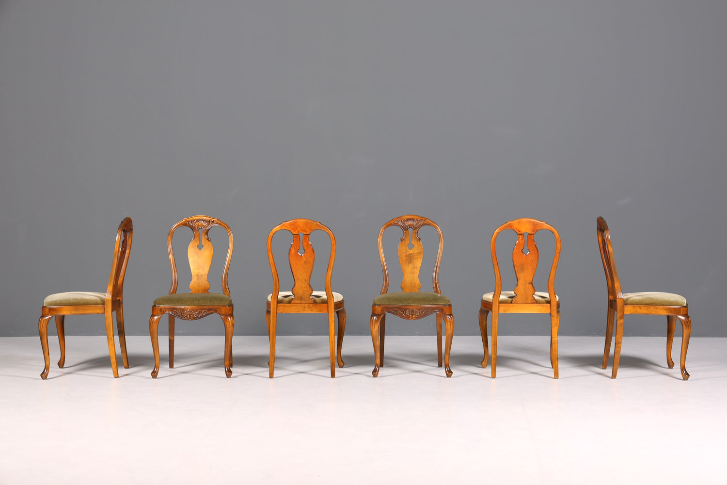 6x Wunderschöne Chippendale Stühle Barock Stil Stuhlset Polsterstuhl Set Küchenstühle Esszimmer Stühle