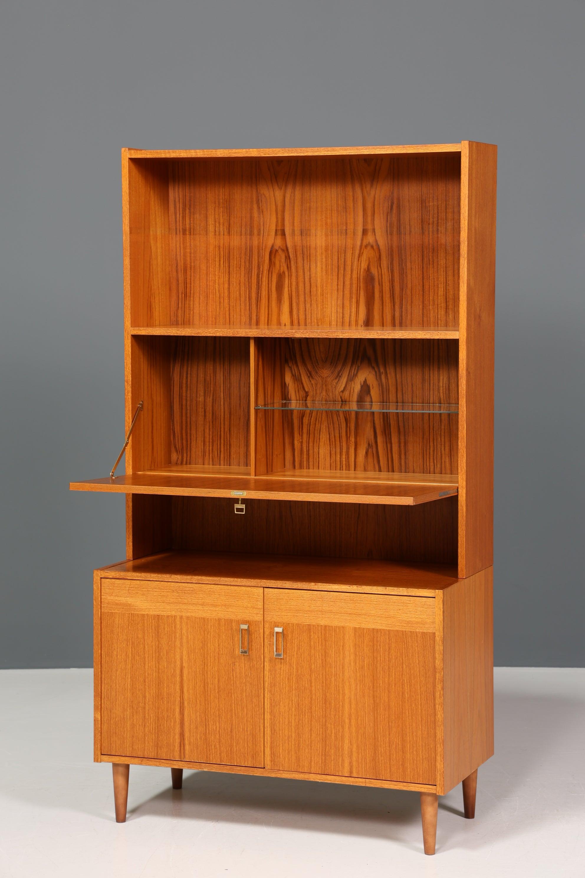 Schlichter Mid Century Schrank Vintage Highboard Sekretär Holz Regal 60er Jahre