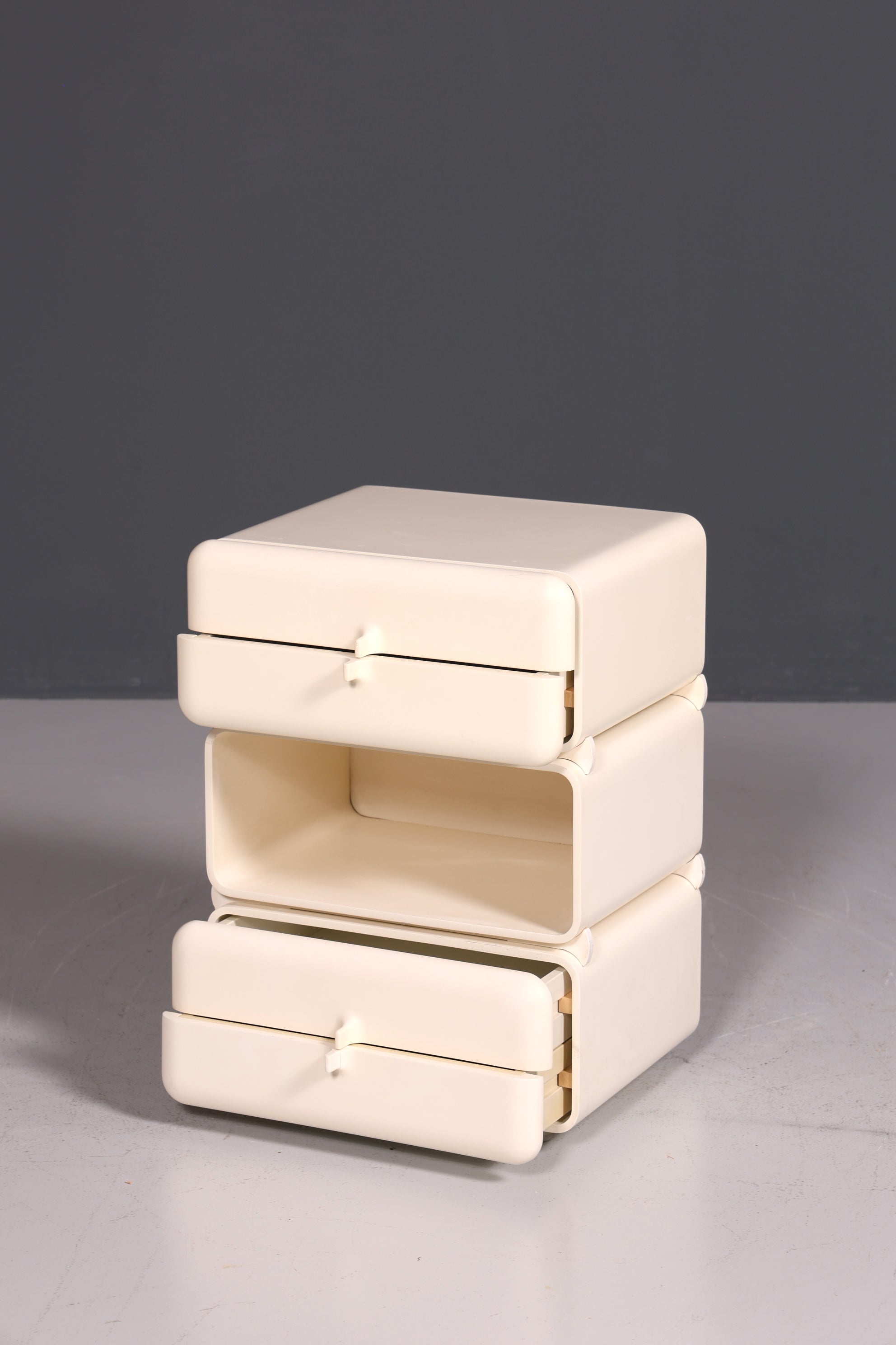 Seltene Mid Century Kommode Space Age Module Nachttisch Design Frankreich Vintage Schubladenkommode 4 von 5