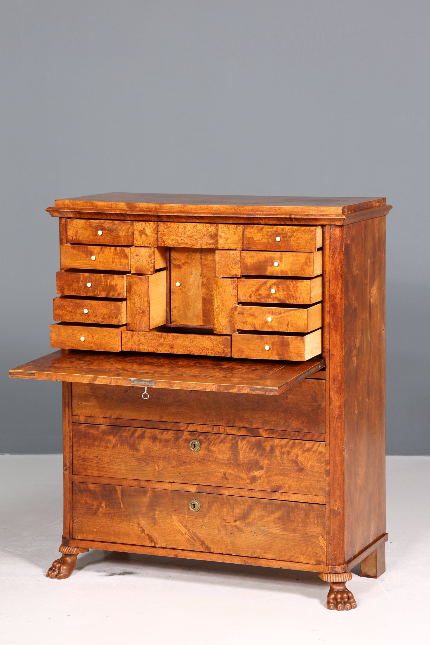 Edler Biedermeier Sekretär Vertiko Antik Kommode Louis Philippe Schreibkommode Schreibtisch