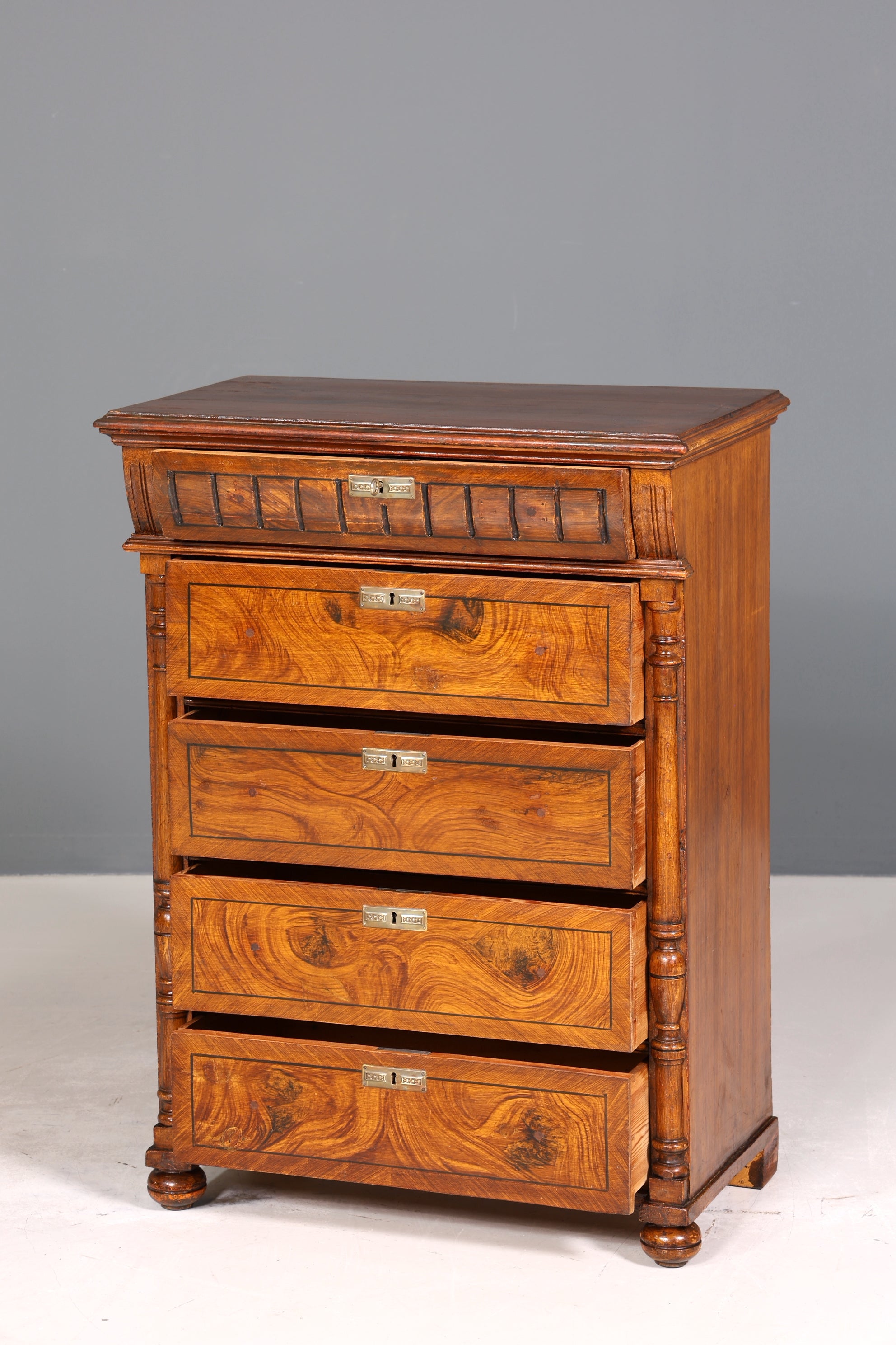 Wunderschönes Gründerzeit Vertiko Louis Philippe Kommode um 1880 Schubladenkommode