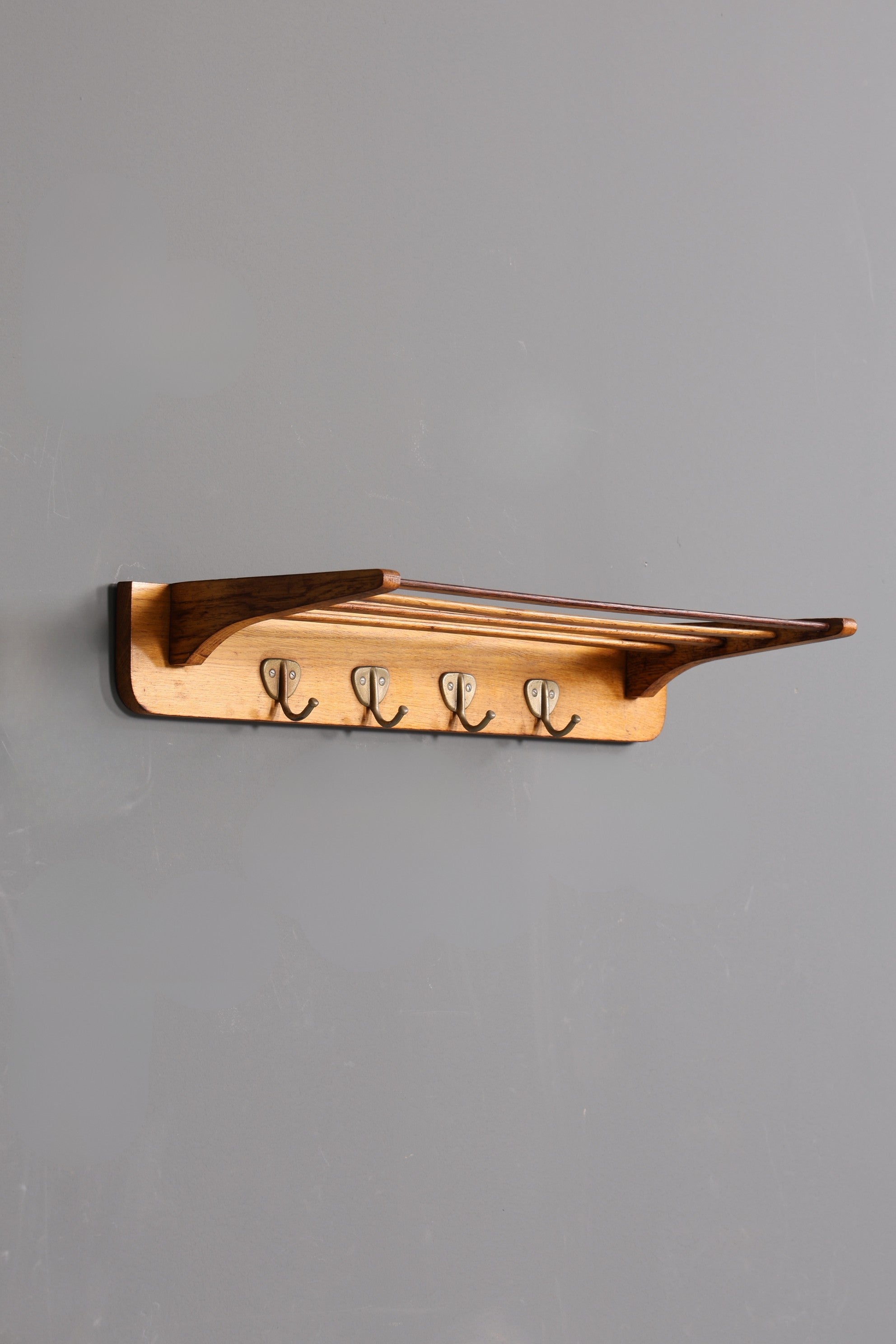 Wunderschöne Mid Century Garderobe Retro Hutablage Vintage Hakenleiste 60s Hakenleiste