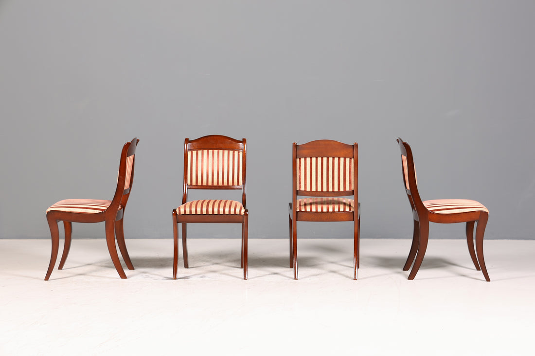 F138 Finish HELDENSE 4x Edle Englische Stühle Englisch Dining Chairs Antik 60er Jahre Küchenstühle Stuhlset