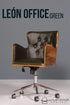 Chesterfield Büro Armlehnstuhl "Leon-Office" Nussbaum grün