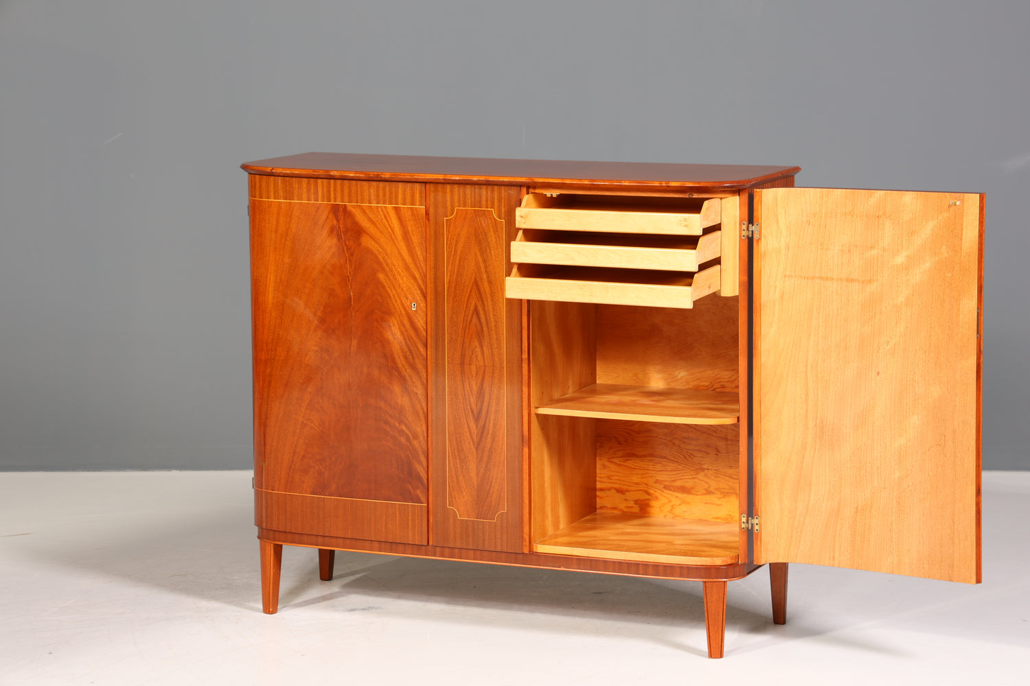 Traumhafter Schrank Antik Sideboard Highboard um 1950 Aktenschrank Barock Stil Intarsien