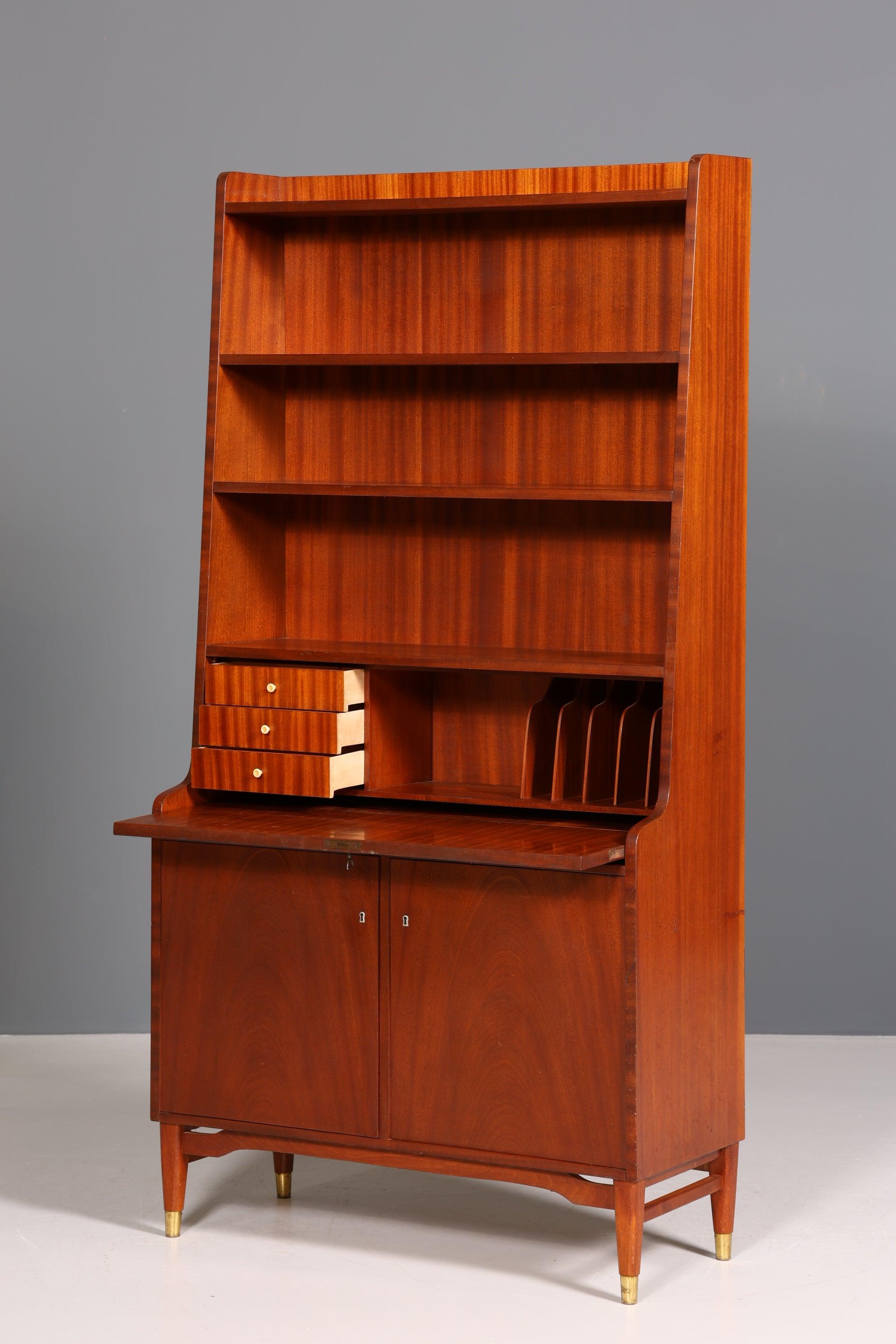 Traumhafter Mid Century Schrank Retro Sekretär Bücherregal Vintage Highboard Holz Regal 60er Jahre