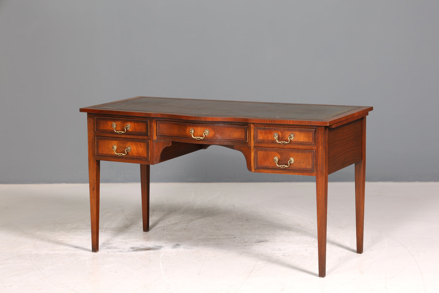 Wunderschöner Englischer Schreibtisch echt Lederauflage Bürotisch Antik Stil Office Desk