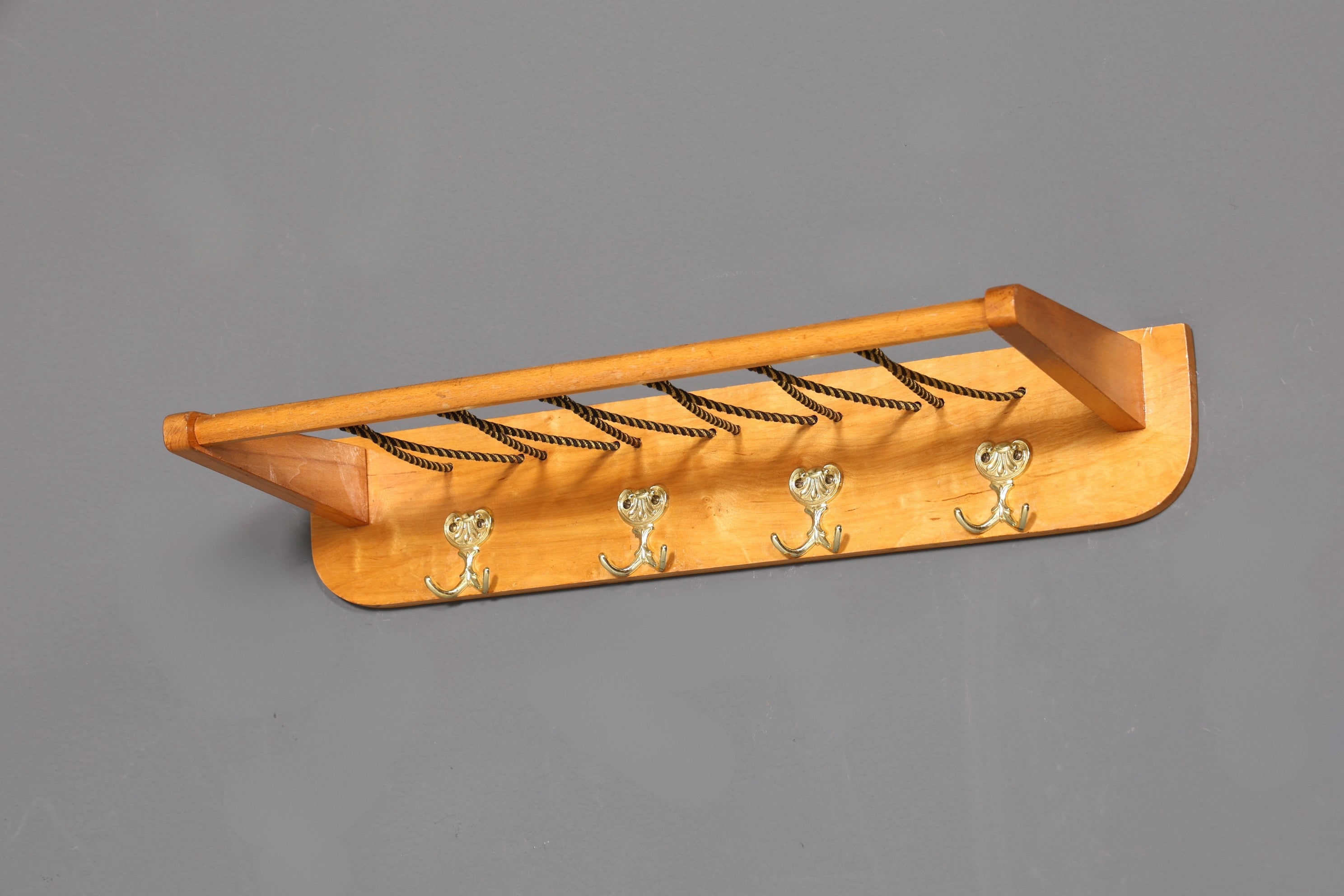 Schlichte Mid Century Garderobe Retro Hutablage Vintage Hakenleiste 60s Hakenleiste