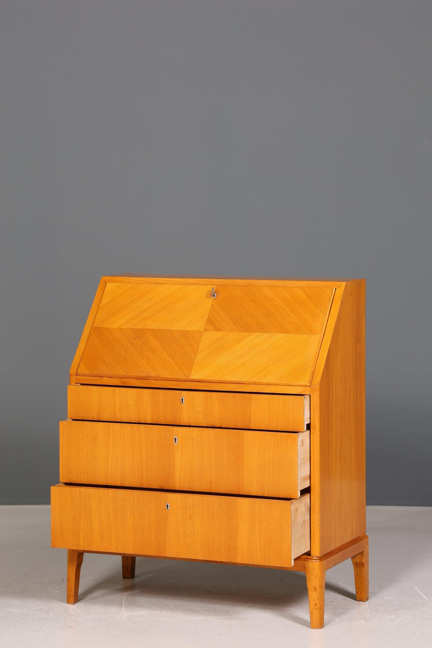 Schlichter Sekretär im Biedermeier Stil um 1930 echt Holz Schreibmöbel Kommode