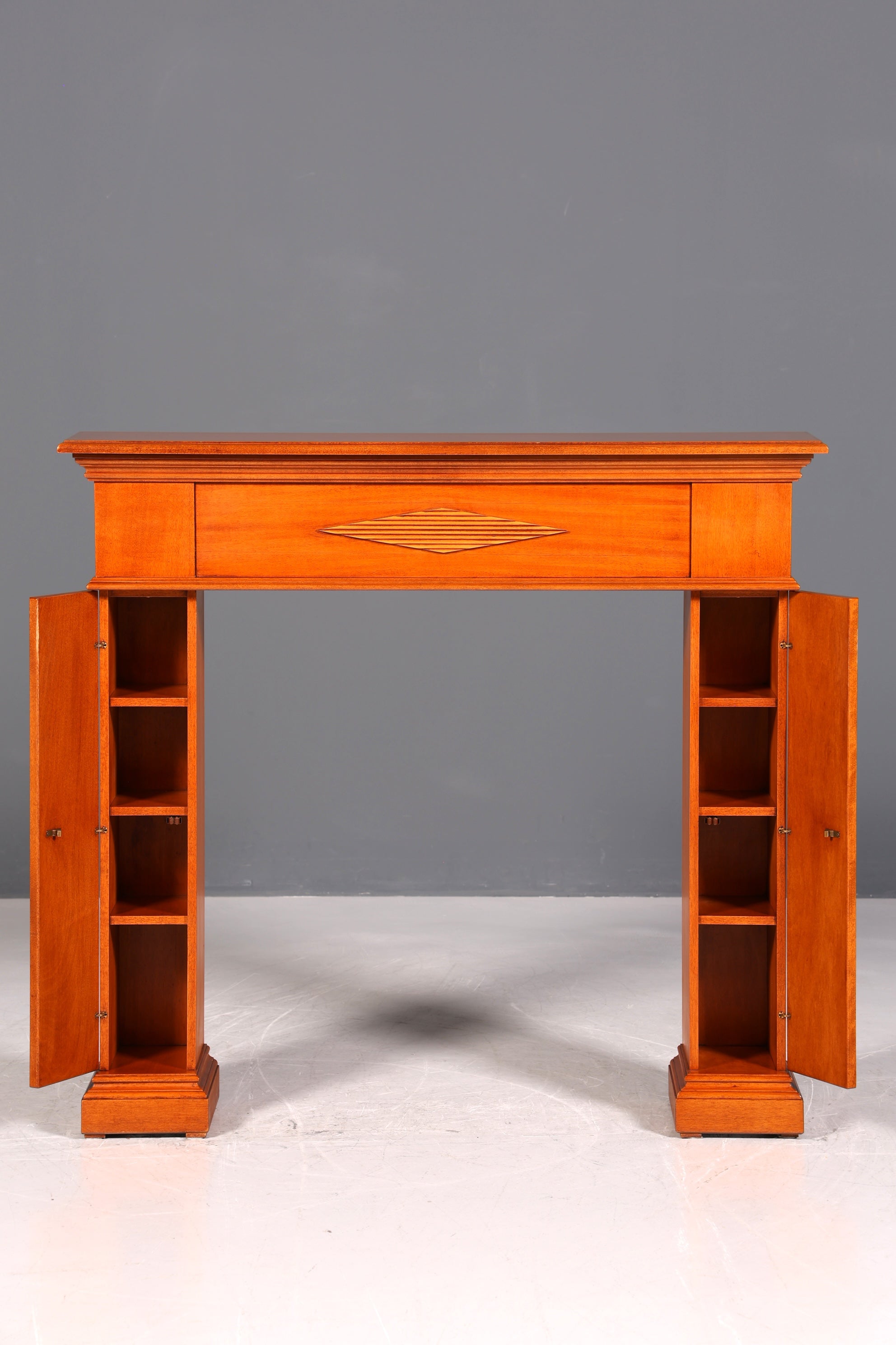 Wunderschöner Englischer Konsolentisch echt Holz Wandtisch Ablagetisch Flurtisch mit Schublade und seitlichen Staufächern UK