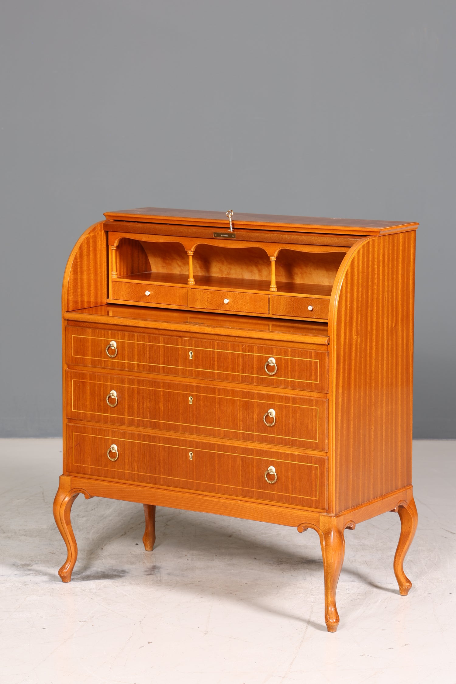 Wunderschöner Sekretär um 1940 Büro Chippendale Stil Kommode Schreibkommode Schreibtisch