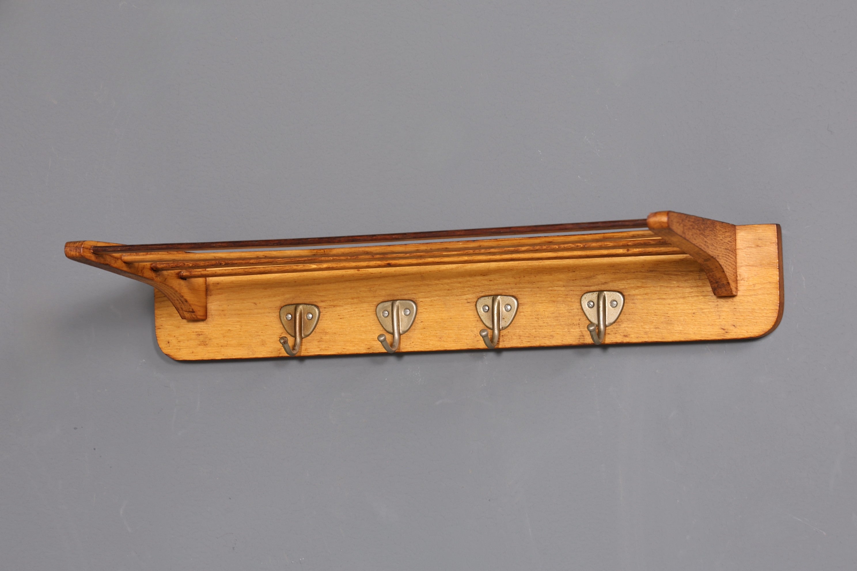 Wunderschöne Mid Century Garderobe Retro Hutablage Vintage Hakenleiste 60s Hakenleiste