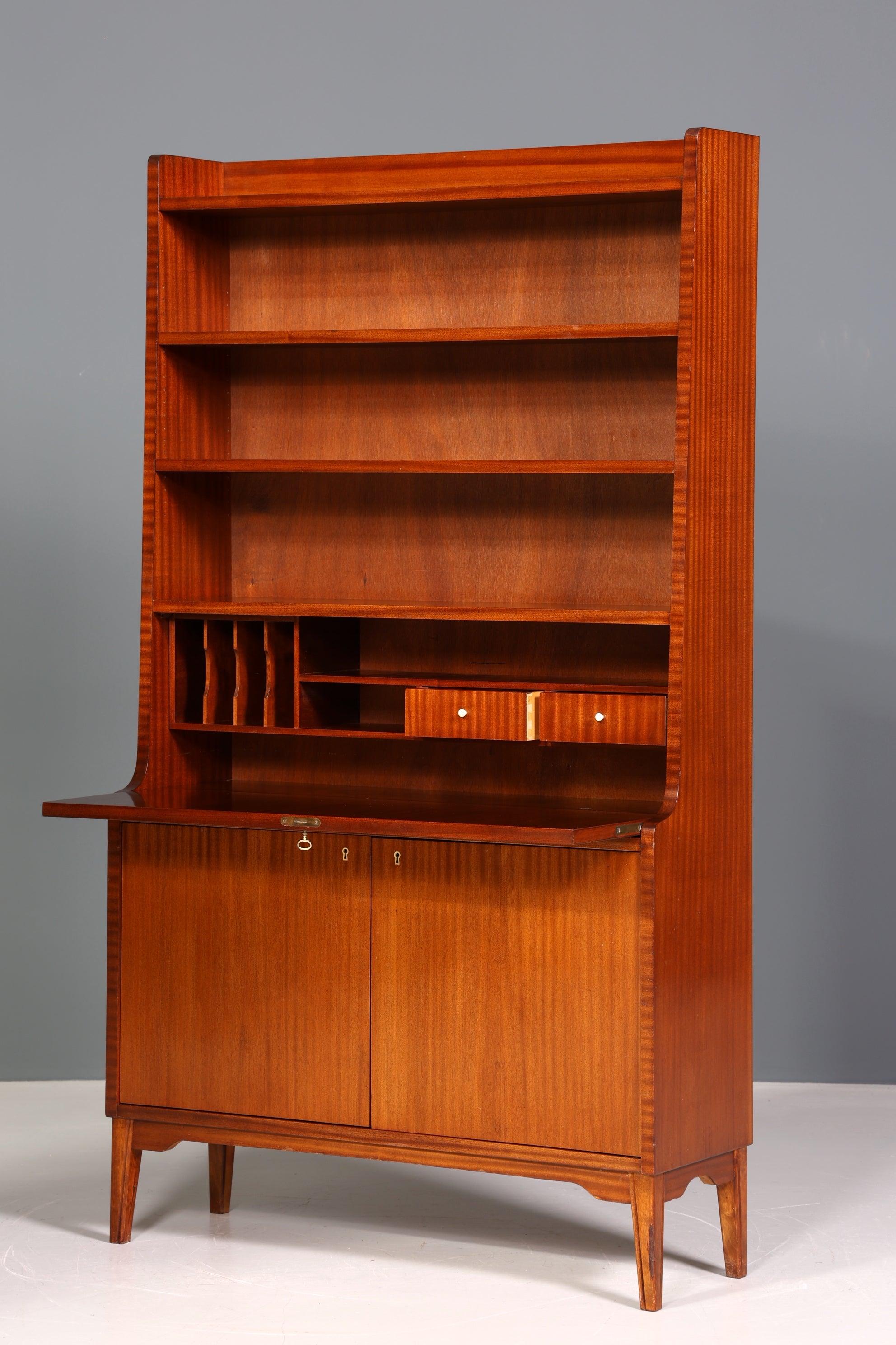 Traumhafter Mid Century Schrank Retro Sekretär Bücherregal Vintage Highboard Holz Regal 60er Jahre