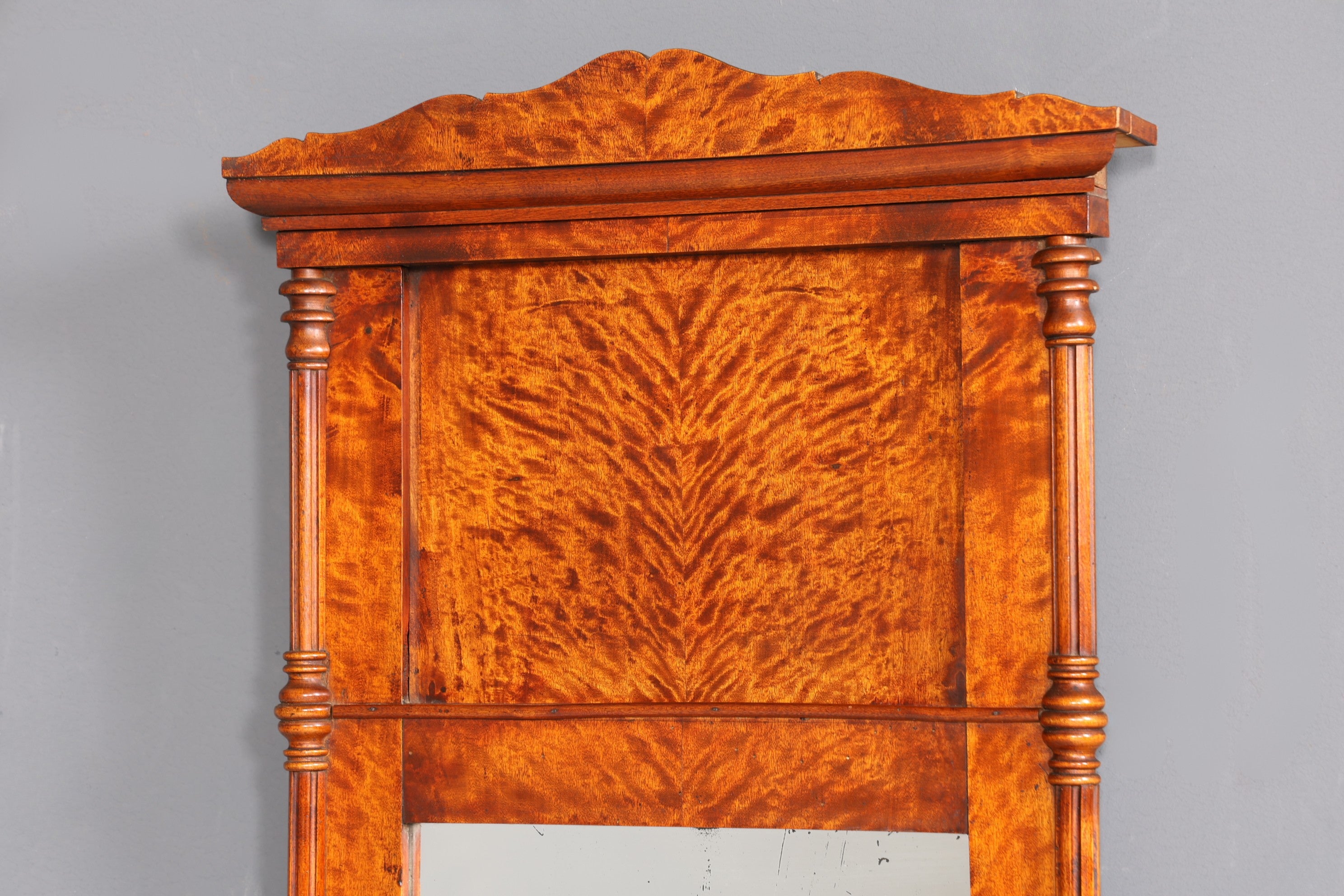 Wunderschöner Biedermeier Spiegel Kirschholz Wandspiegel Antik Holzspiegel Flurspiegel