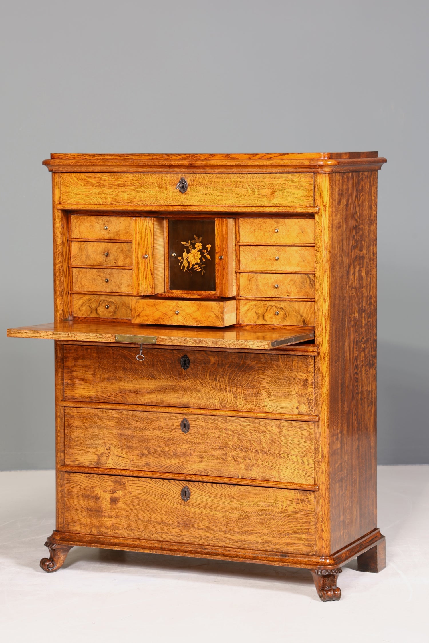 Wunderschöner Biedermeier Sekretär Vertiko Louis Philippe Highboard Kommode Schubladenkommode