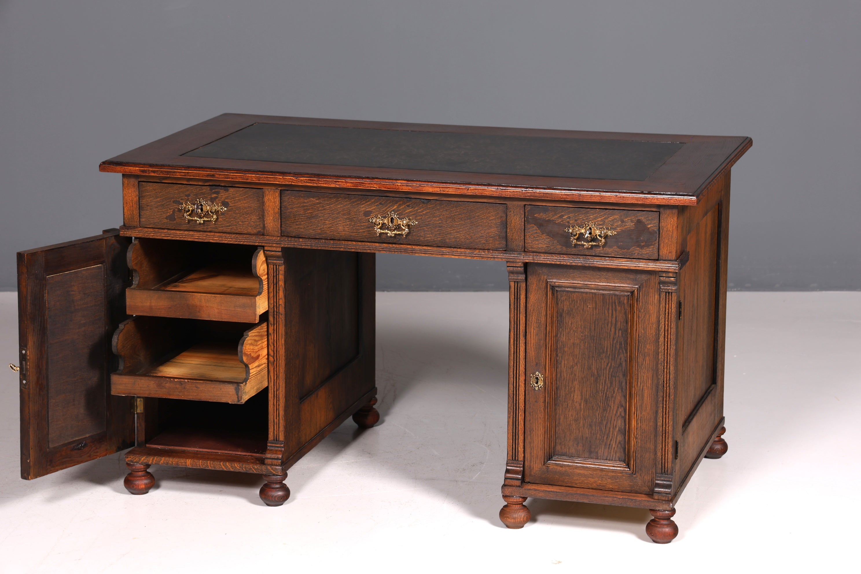 Traumhafter Jugendstil Schreibtisch Gründerzeit Bürotisch echt Holz Desk Office Table