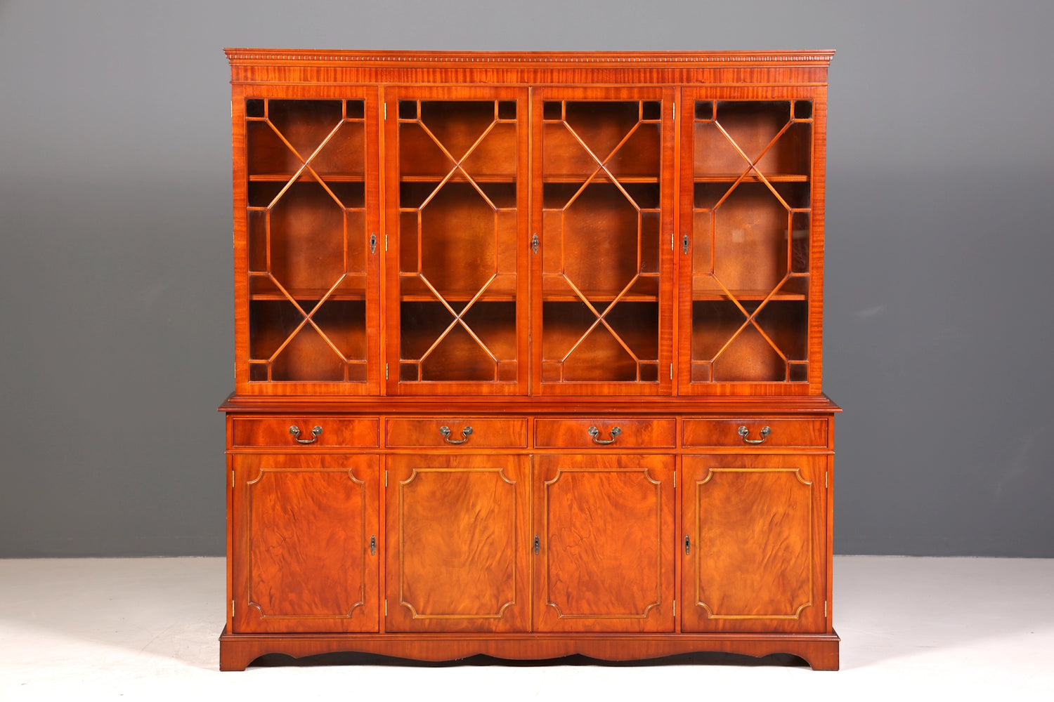 Wunderschöne Englische Vitrine Bücherschrank Buffet Antik Stil Englisch Mahagoni Glasvitrine Bibliothek