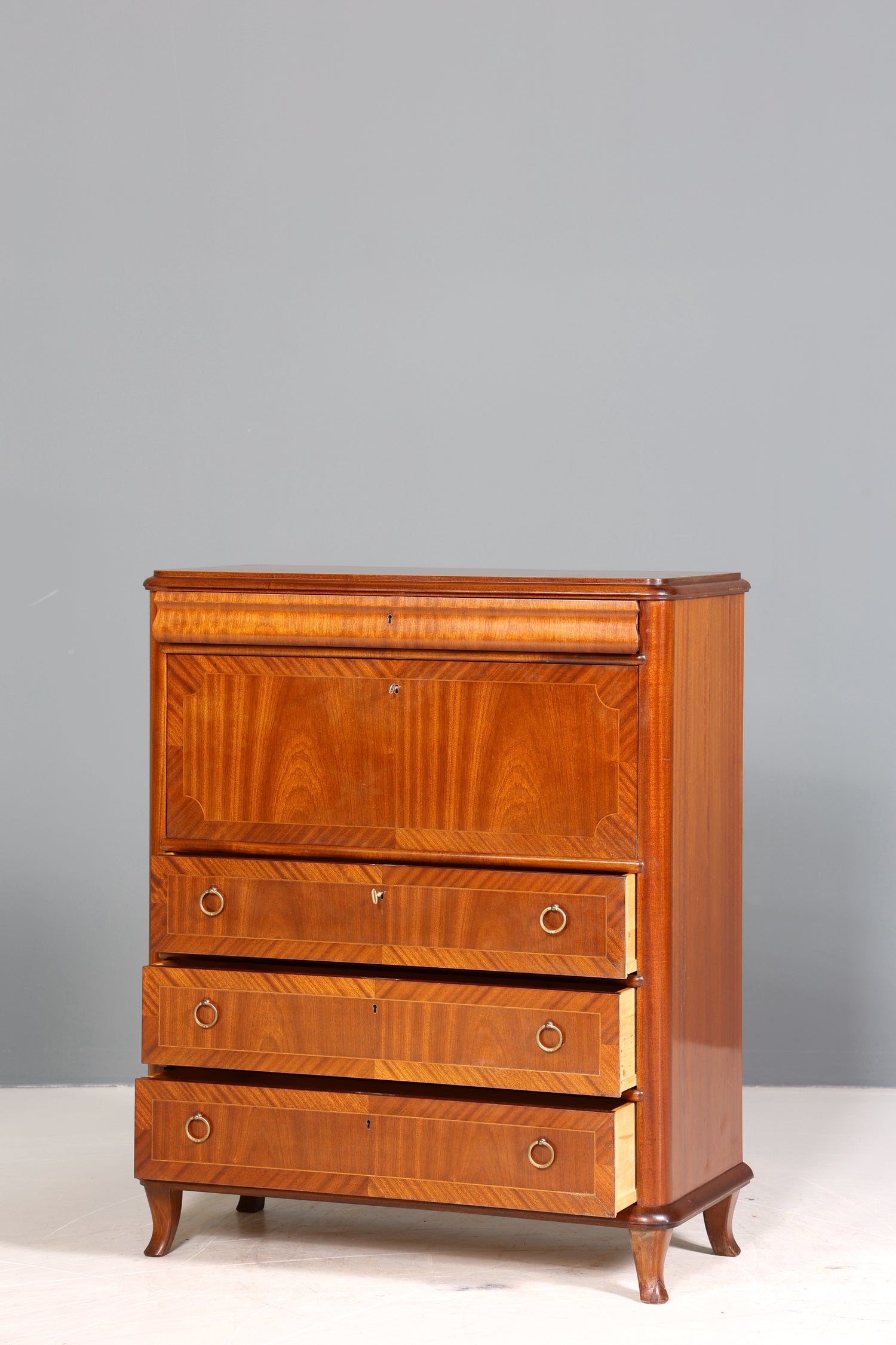 Wunderschöner Sekretär im Antik Stil Büro Kommode Art Deco Stil 50s Vertiko Schreibkommode Kommode