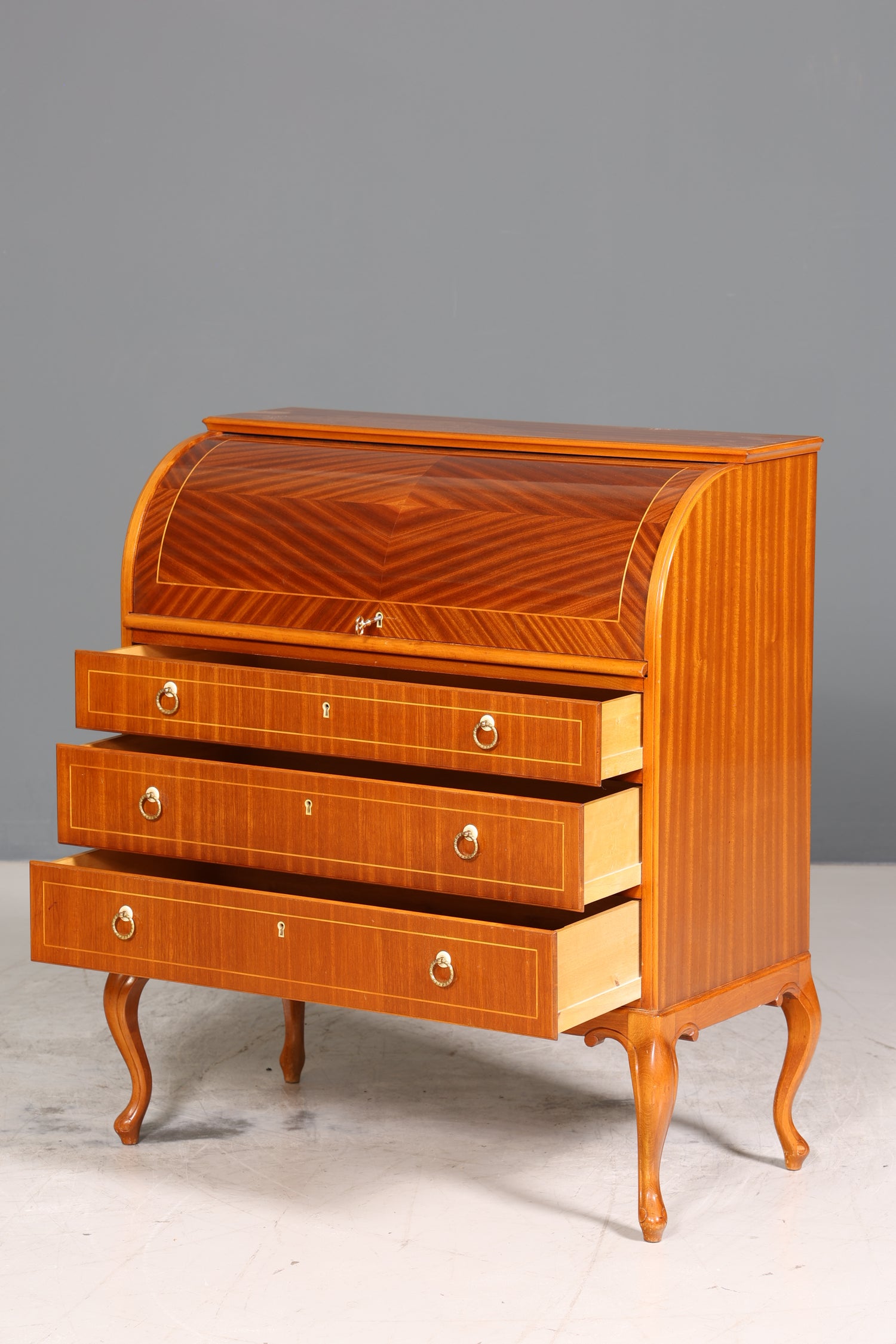 Wunderschöner Sekretär um 1940 Büro Chippendale Stil Kommode Schreibkommode Schreibtisch